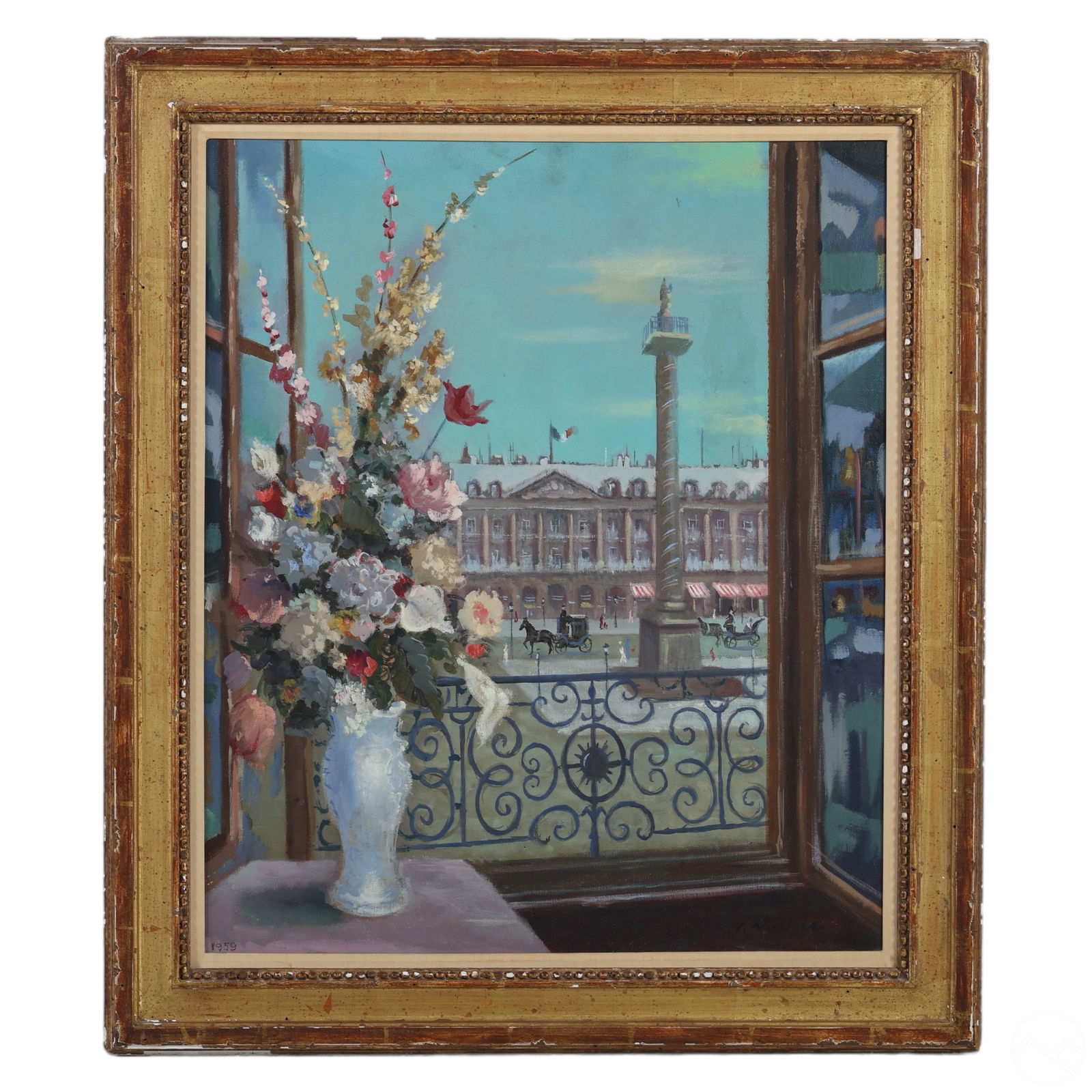 Paris Louvre Museum French Cityscape Oil Painting (1 of 6)