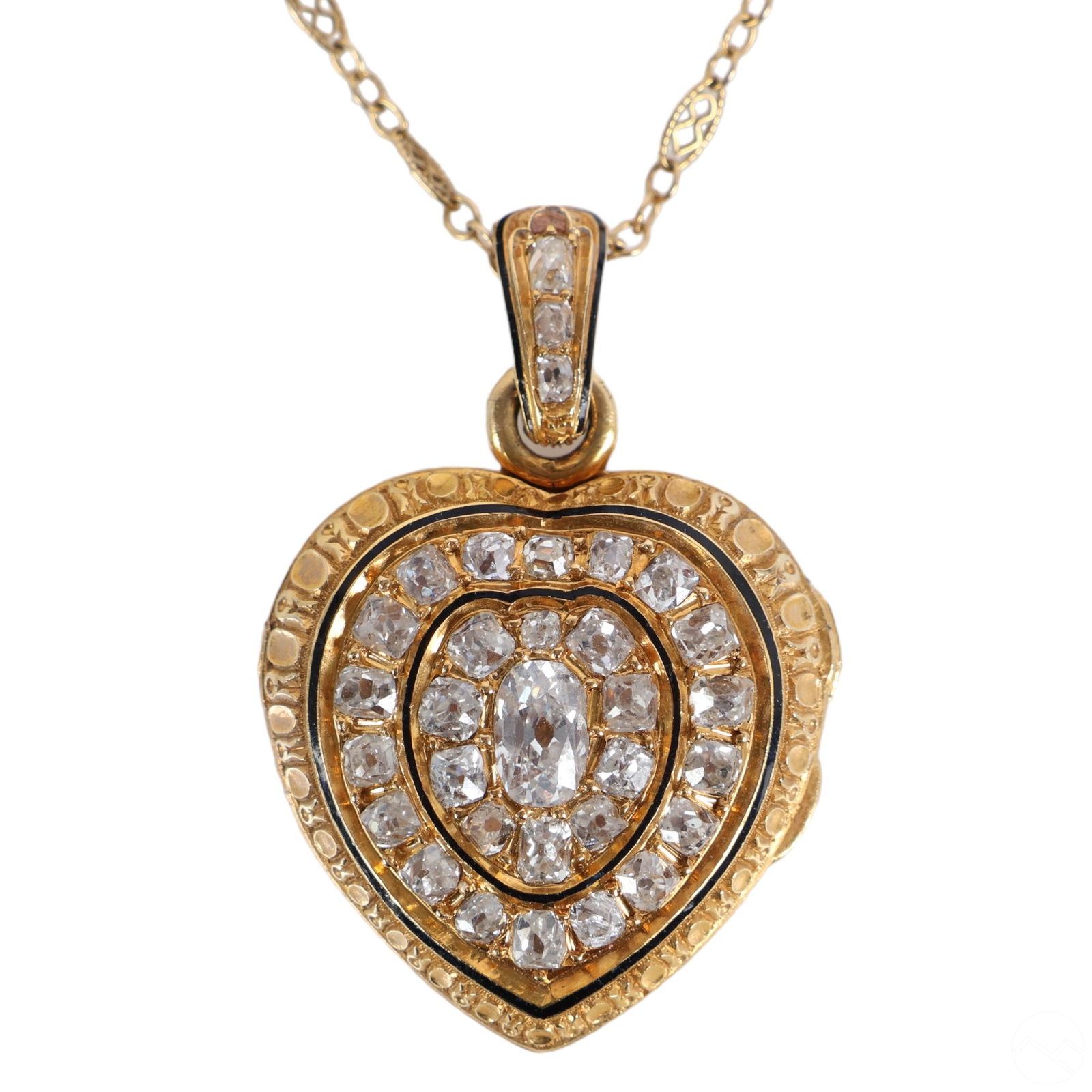 14K Gold Diamond Victorian Heart Hair Locket 14gr (1 of 6)