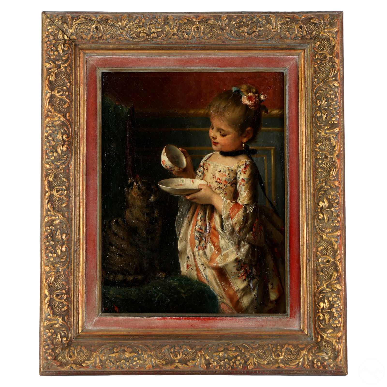 Wilhelm Schutze 1807-1878 Victorian Cat Painting (1 of 8)