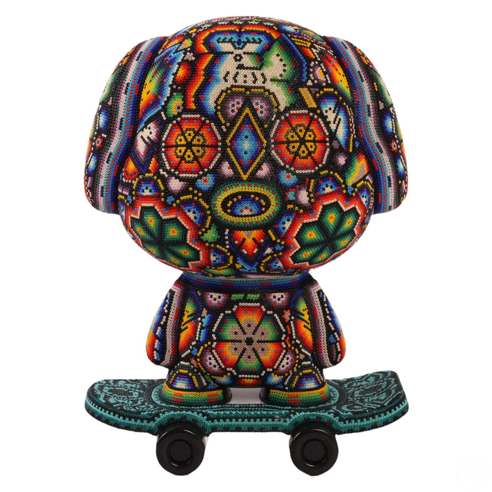 Rick Wolfryd CHROMA b1953 Bead Skate Dog Sculpture (1 of 8)