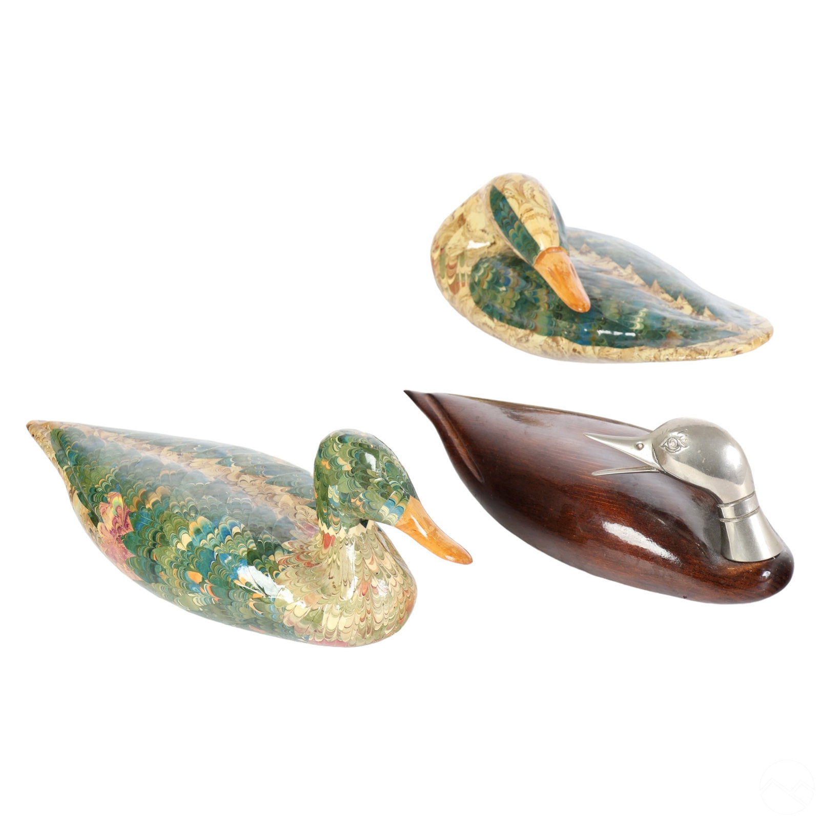 Gucci Italian Wood Duck Bird Sculptures LOT SIGNED (1 of 10)