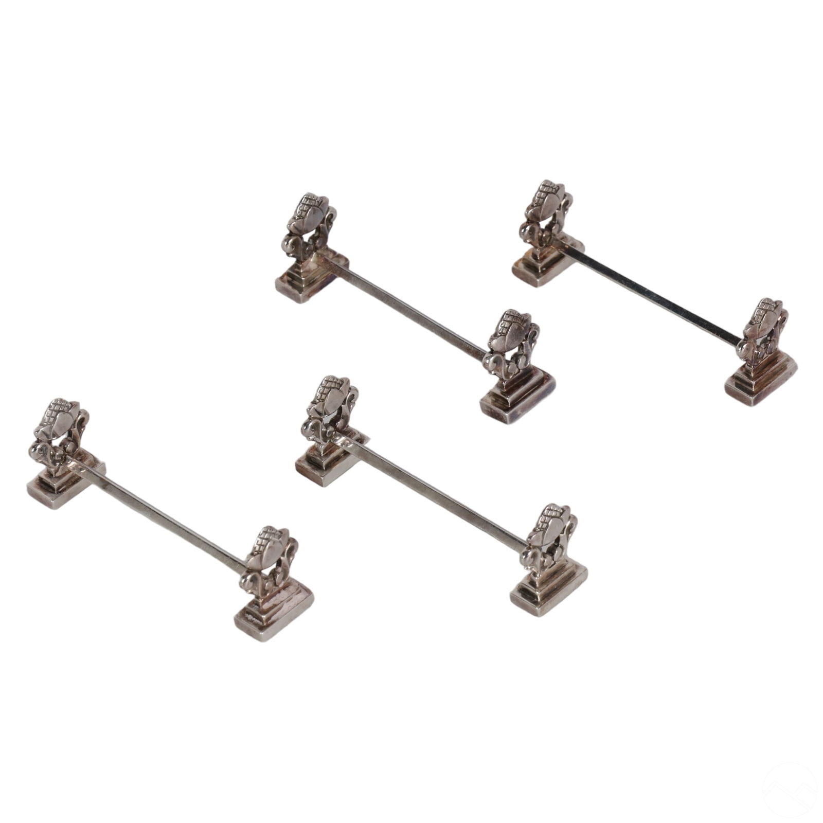 Georg Jensen 925 Silver ACORN Utensil Rest 4pc SET (1 of 6)