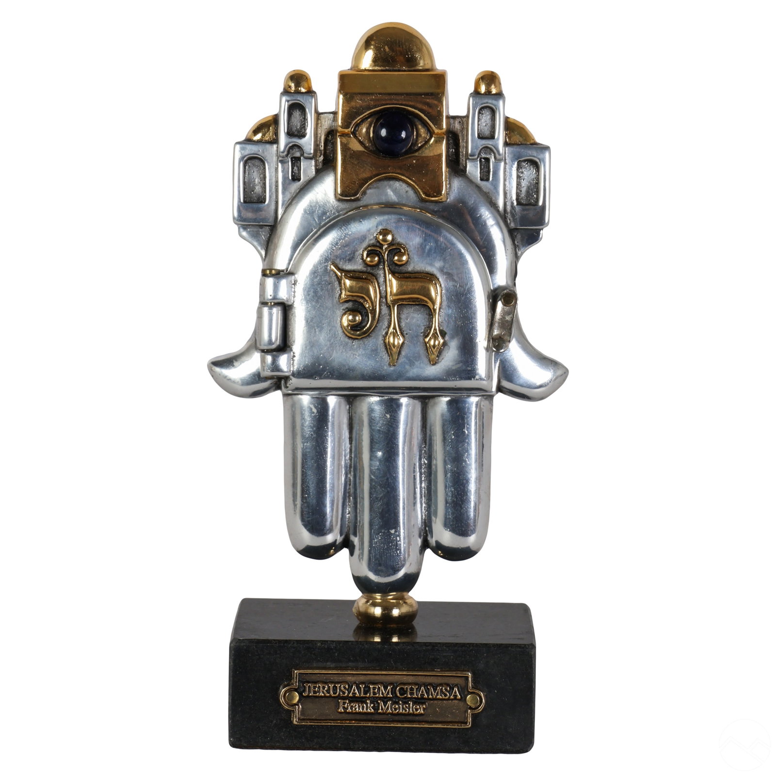 Frank Meisler 1925-2018 Judaica Metal Hamsa Statue (1 of 6)