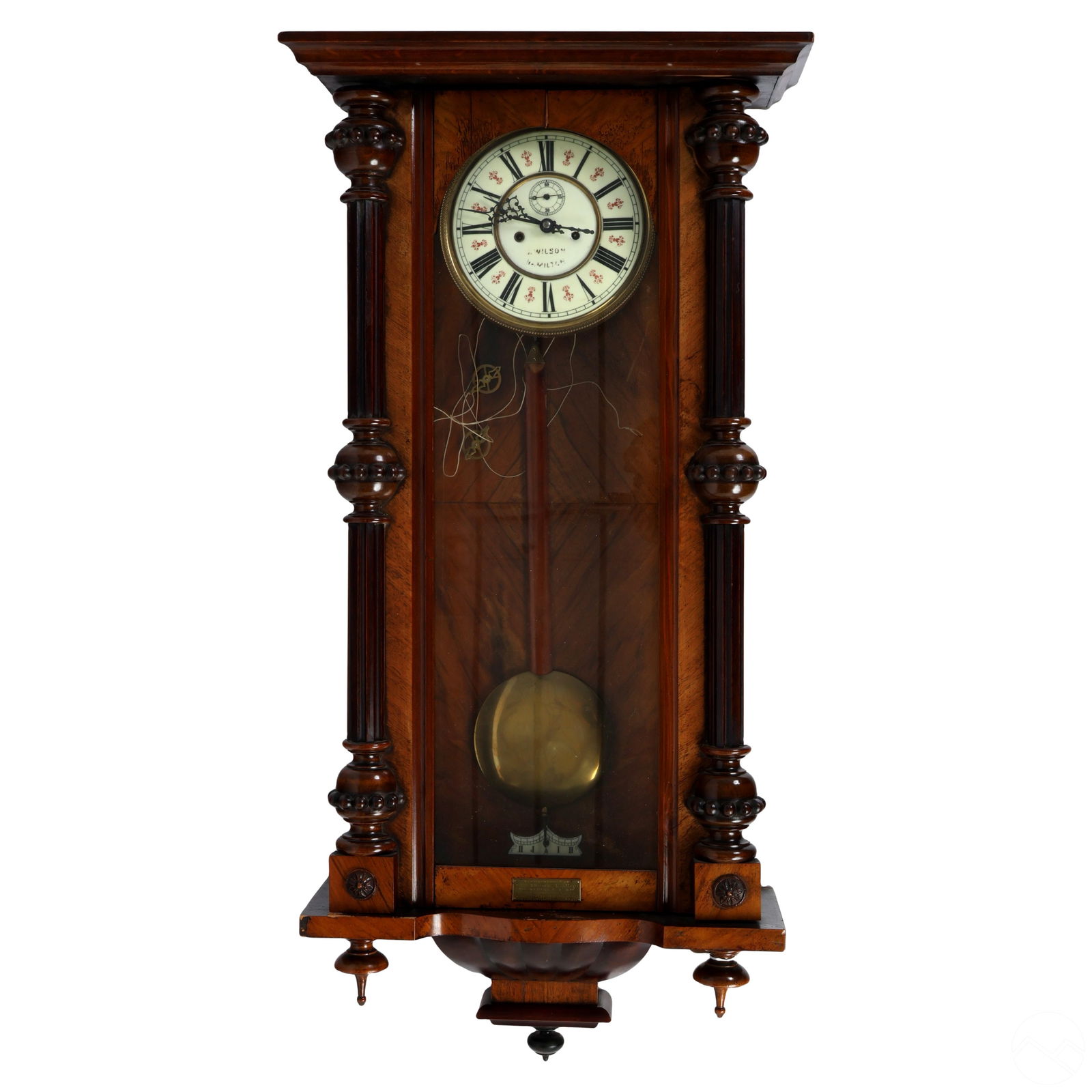 Victorian Antique Wood Wall Grandfather Case Clock (1 of 13)