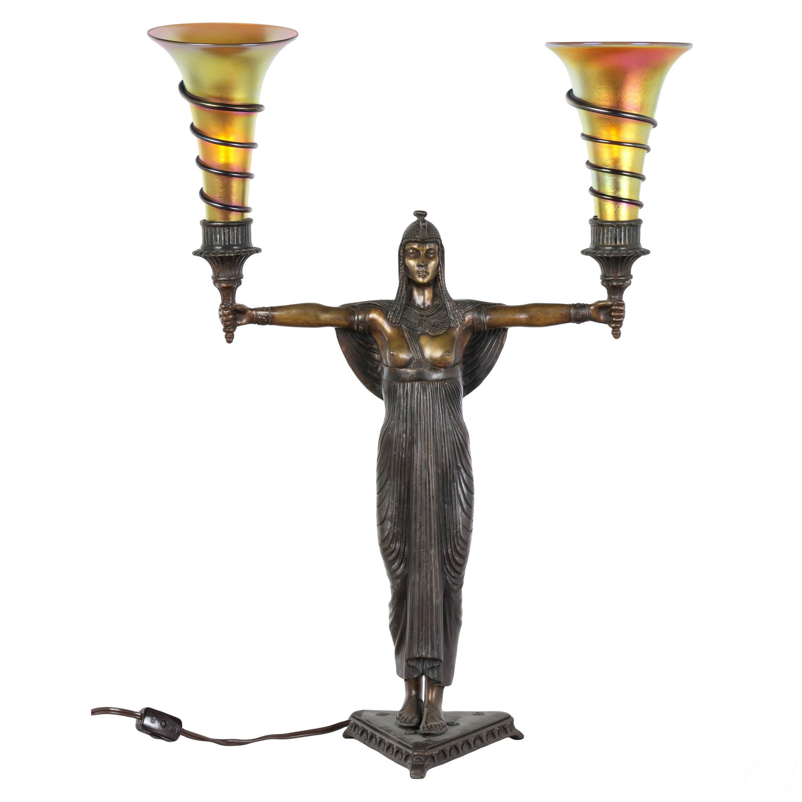 Cleopatra Bronze Table Lamp after Emile Picault (1 of 14)