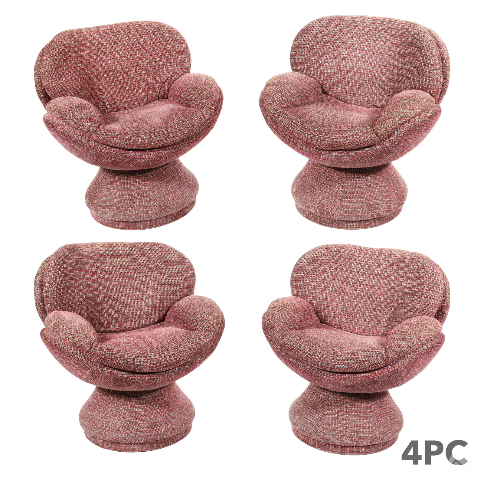Jaymar Designer Upholstered Burgundy Swivel Chairs (1 of 8)
