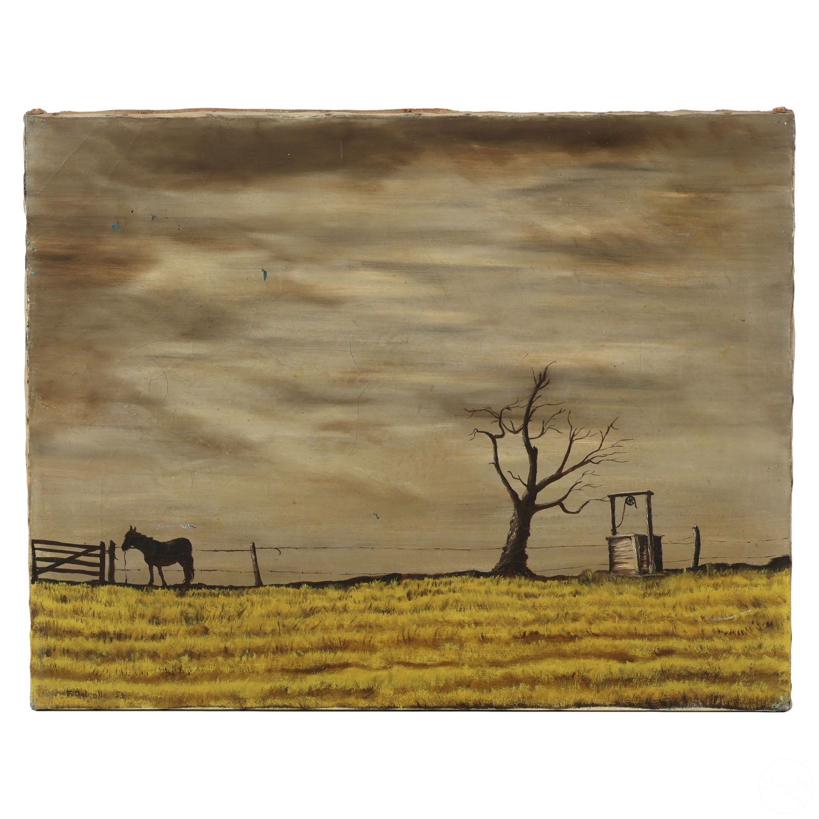 Surreal Regionalist Landscape Oil Painting SIGNED (1 of 5)