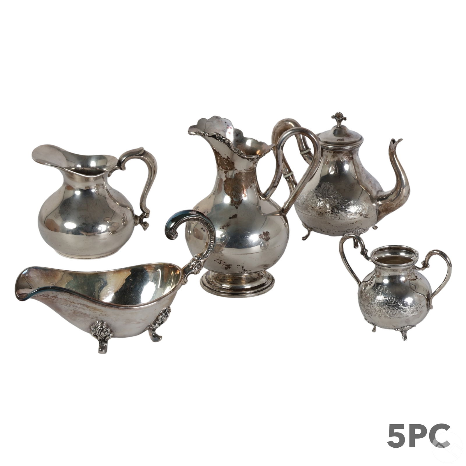 Sterling & 900 Silver Pitcher and Vessel LOT 875g. (1 of 11)