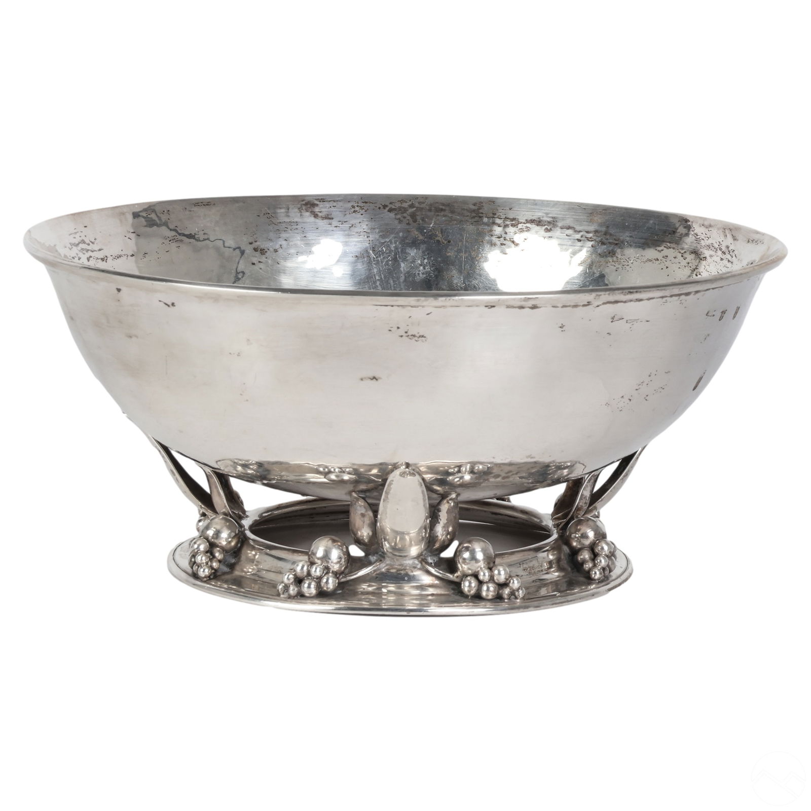 Sterling Silver Footed Berries & Leaves Bowl 875g. (1 of 5)