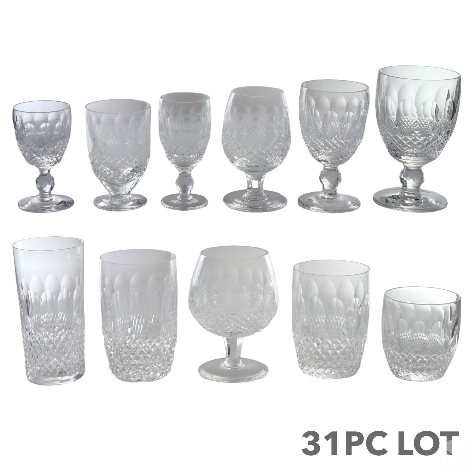 Waterford Irish Crystal Colleen Glasses 31pc. LOT (1 of 7)
