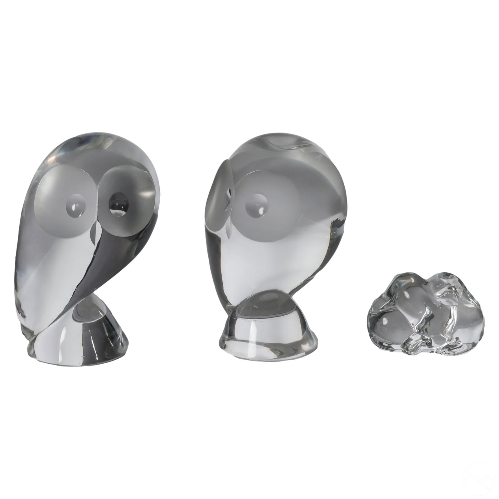 Steuben Crystal Owl & Puppy Dog Figurines 3pc. LOT (1 of 9)