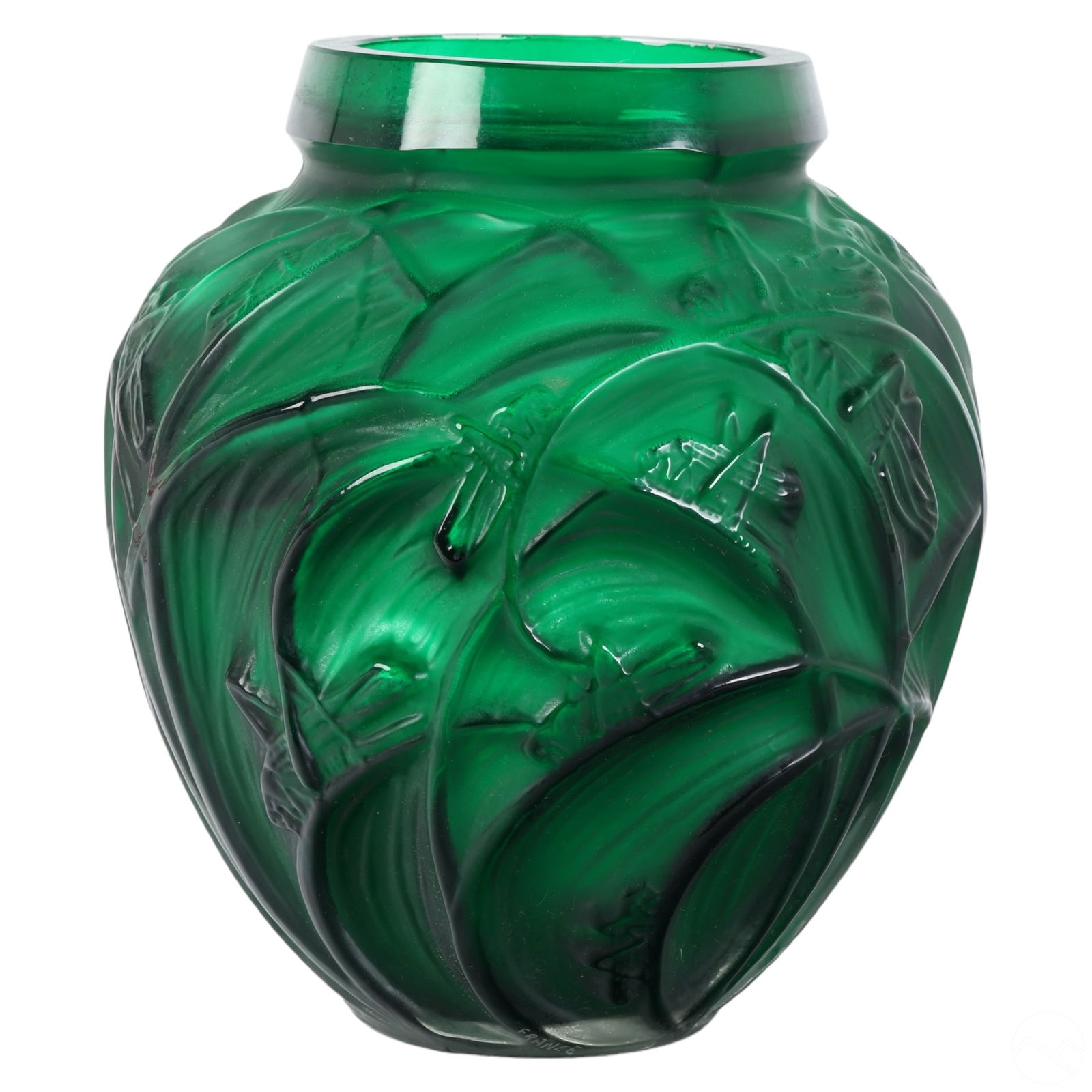 Art Deco Glass Grasshopper Vase after Rene Lalique (1 of 7)