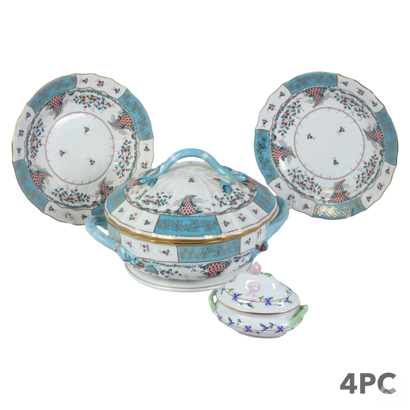 Herend Porcelain TUPINI & BLUE GARLAND Servers 4pc (1 of 10)