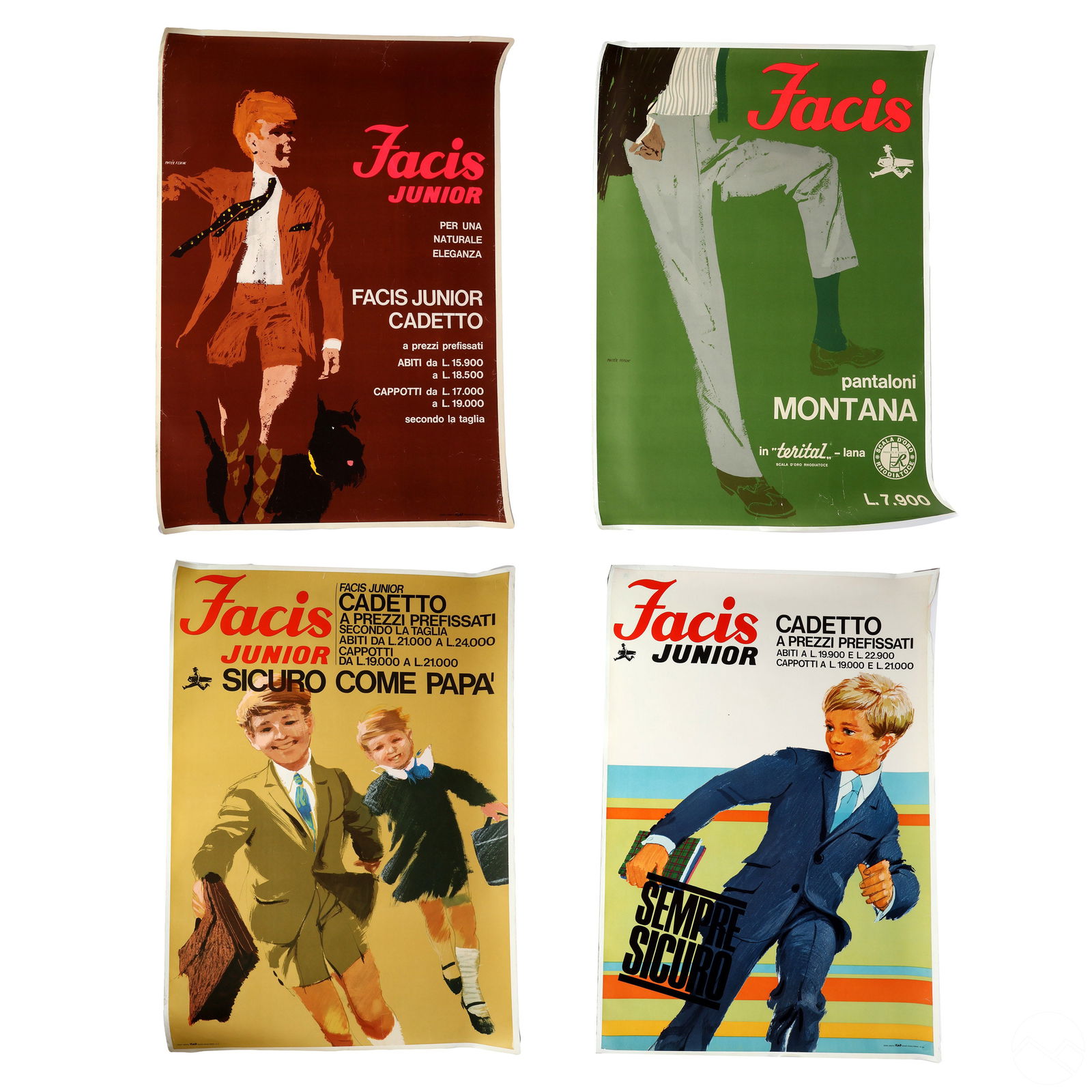 Facis Italian Vintage Advertising Posters 4pc. LOT (1 of 9)