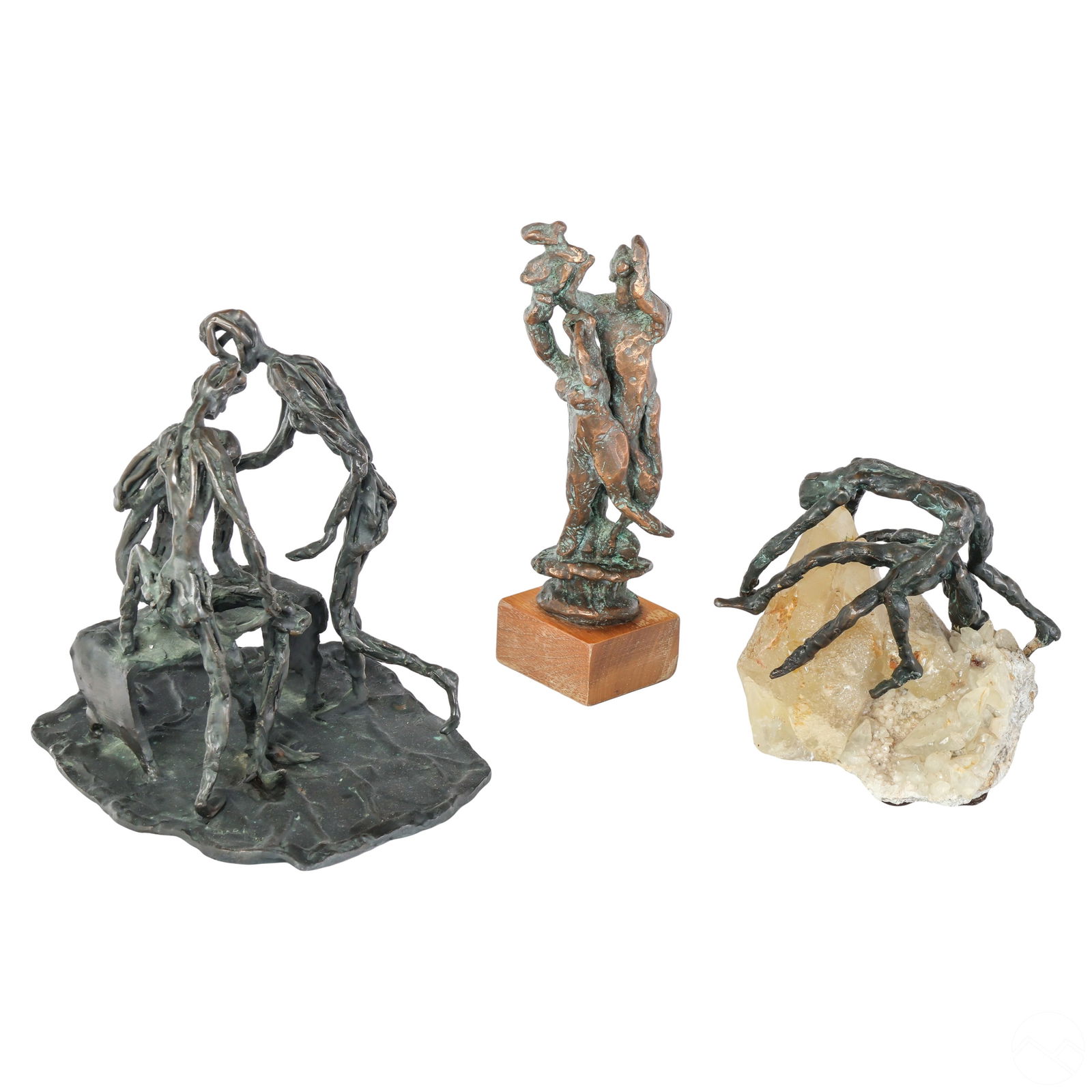 Bronze Modern Abstract Figural Sculptures 3pc LOT (1 of 10)