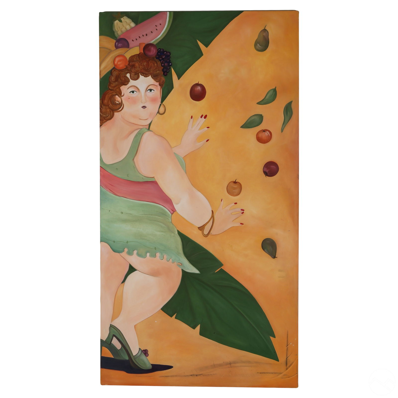 Woman and Fruit Oil Painting after Fernando Botero (1 of 5)
