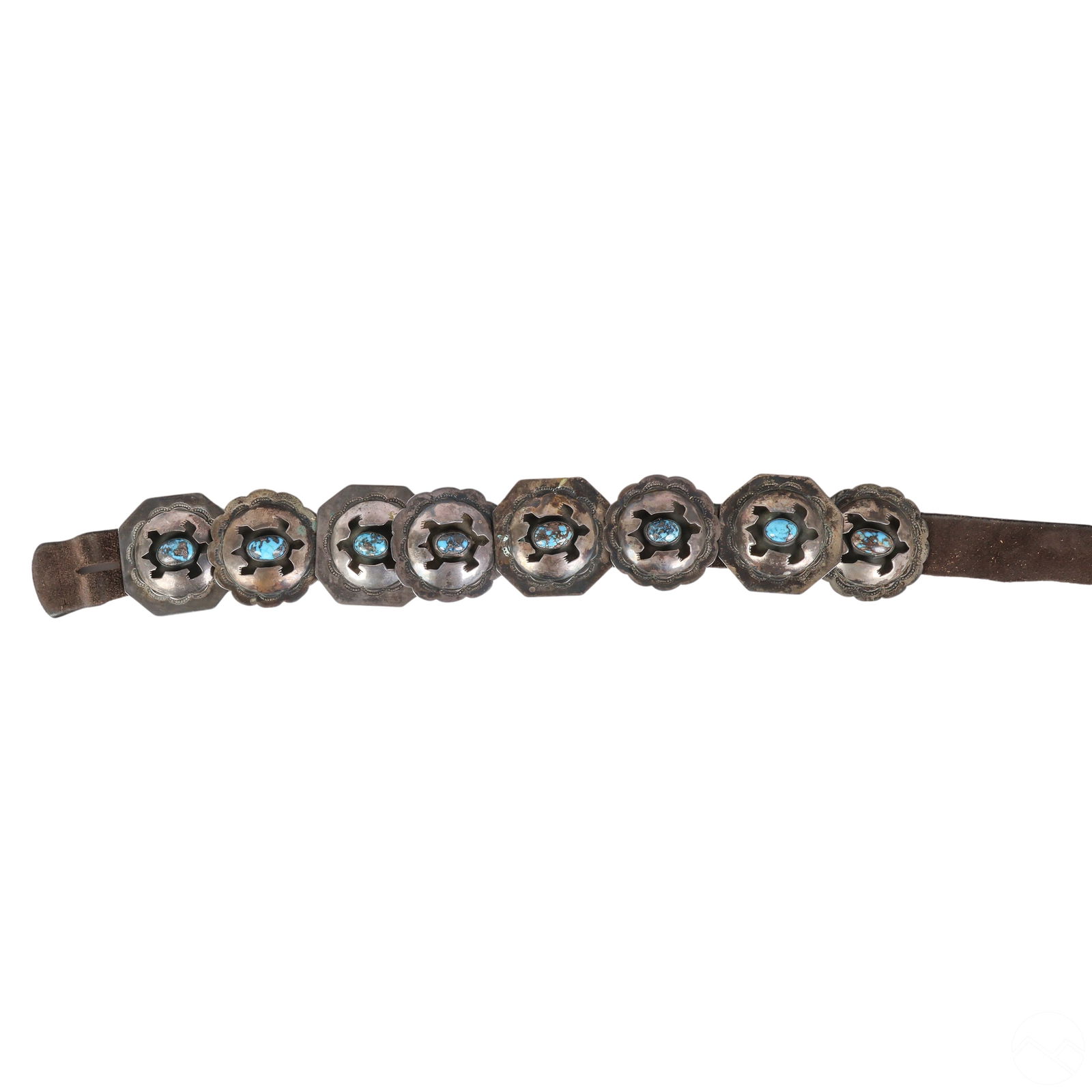 Indian Leather Silver Turquoise Concho Belt 254g (1 of 5)