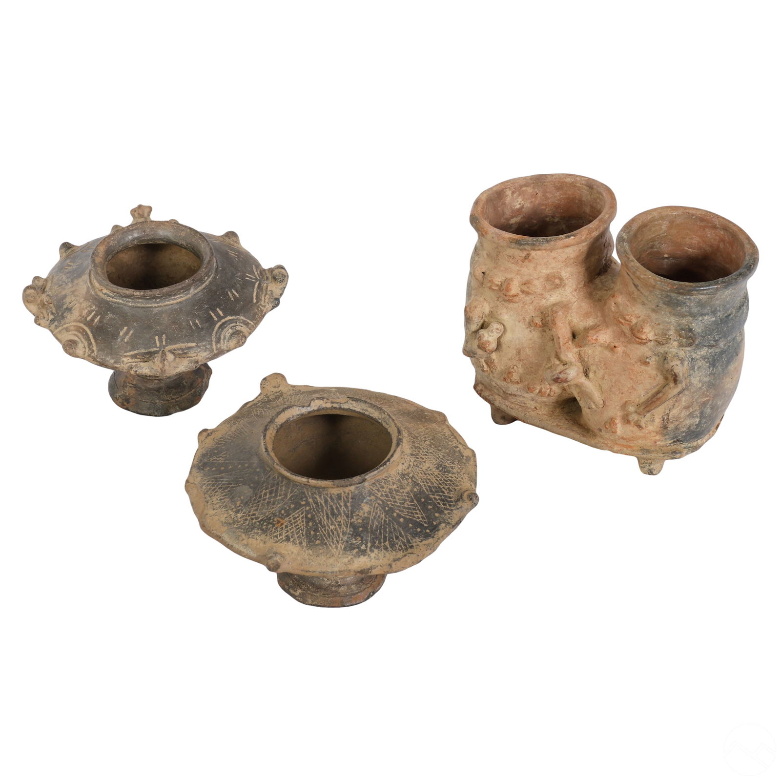 Pre Columbian Style Art Pottery Vessels 3pc. LOT (1 of 8)