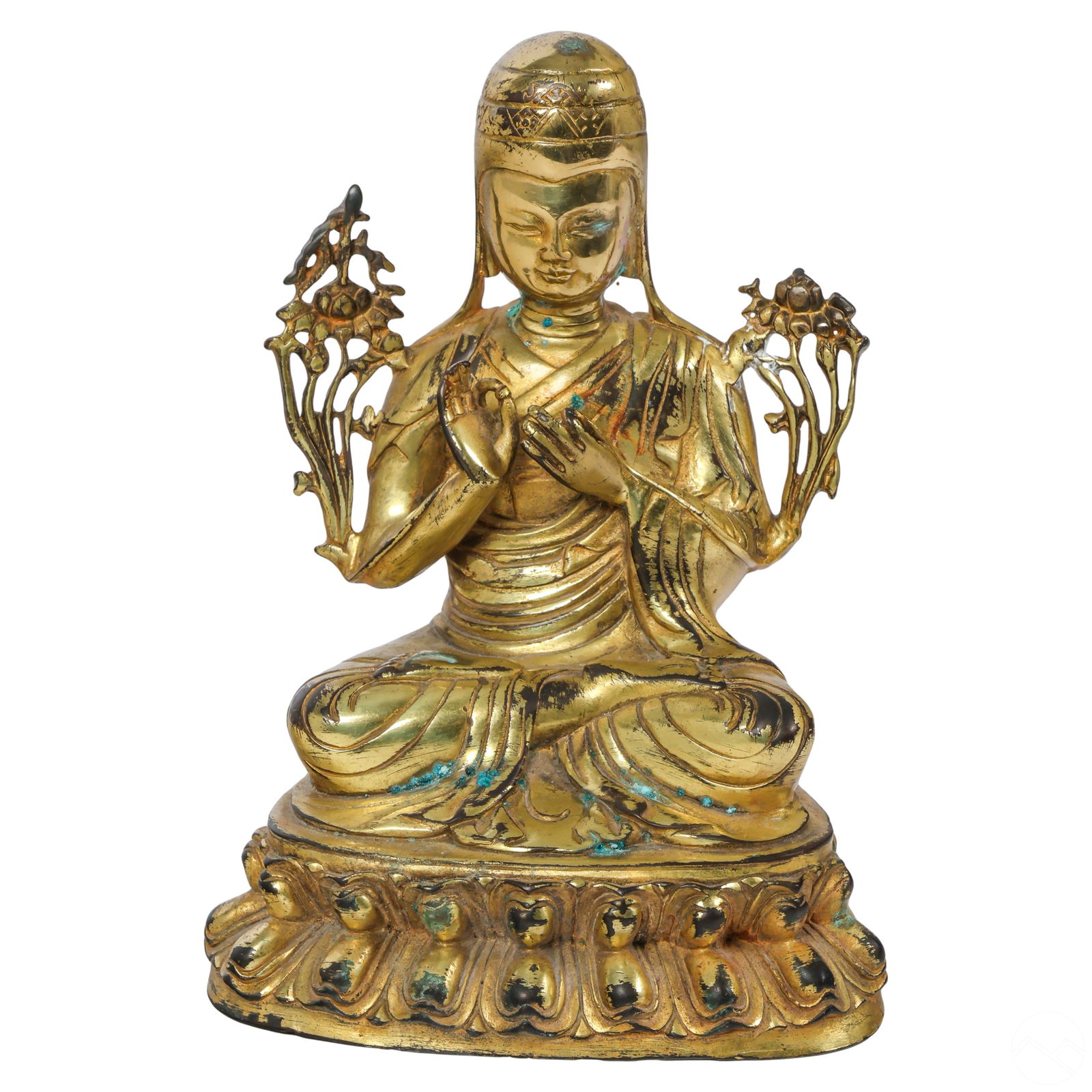Indo Tibetan Antique Gilt Buddha Deity Statue (1 of 6)