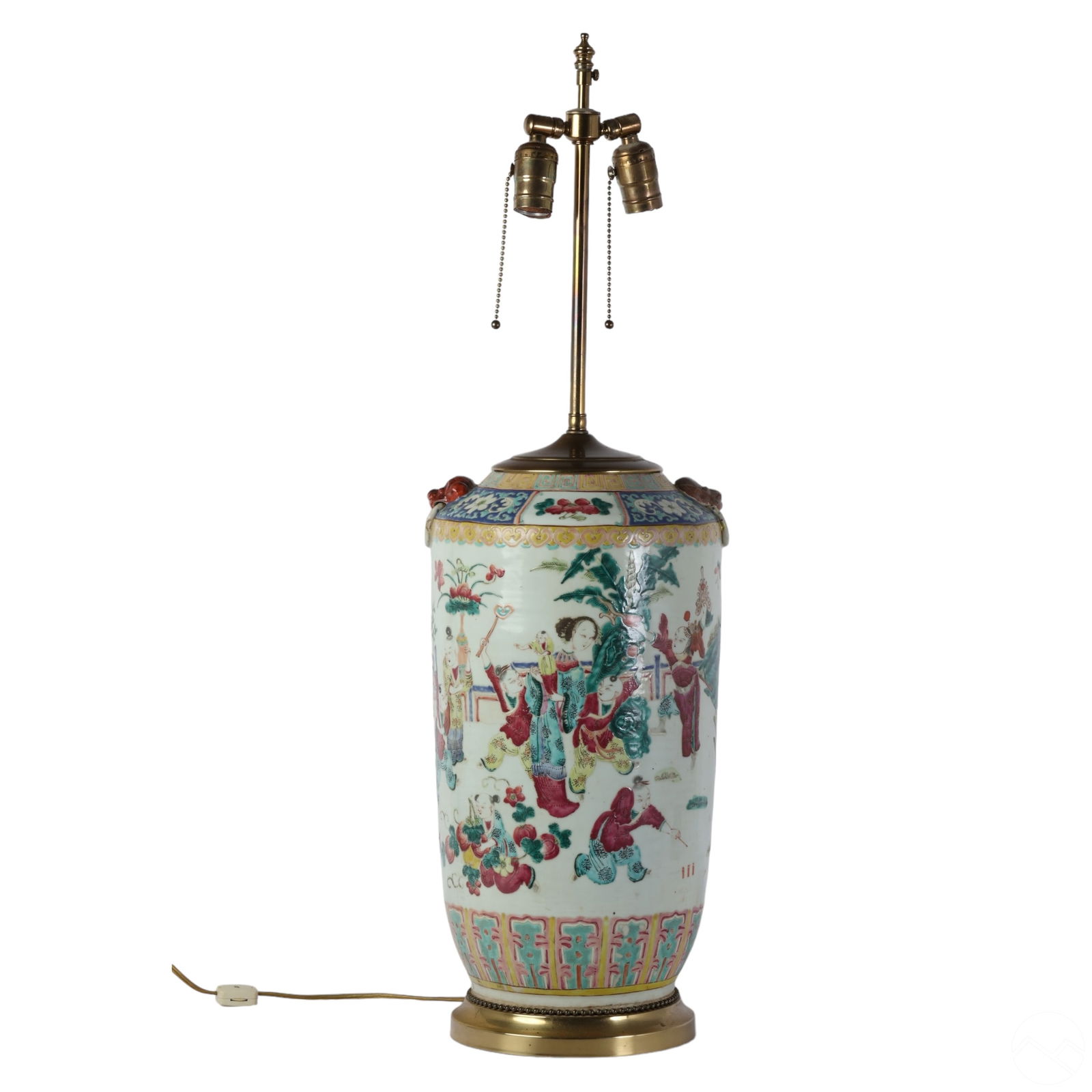 Chinese Porcelain Famille Rose Large Vase Lamp (1 of 8)