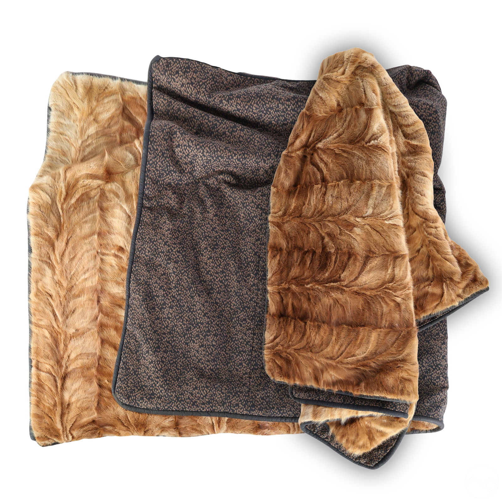 Designer Mink Fur Coverlet Blankets 2pc Estate LOT (1 of 6)