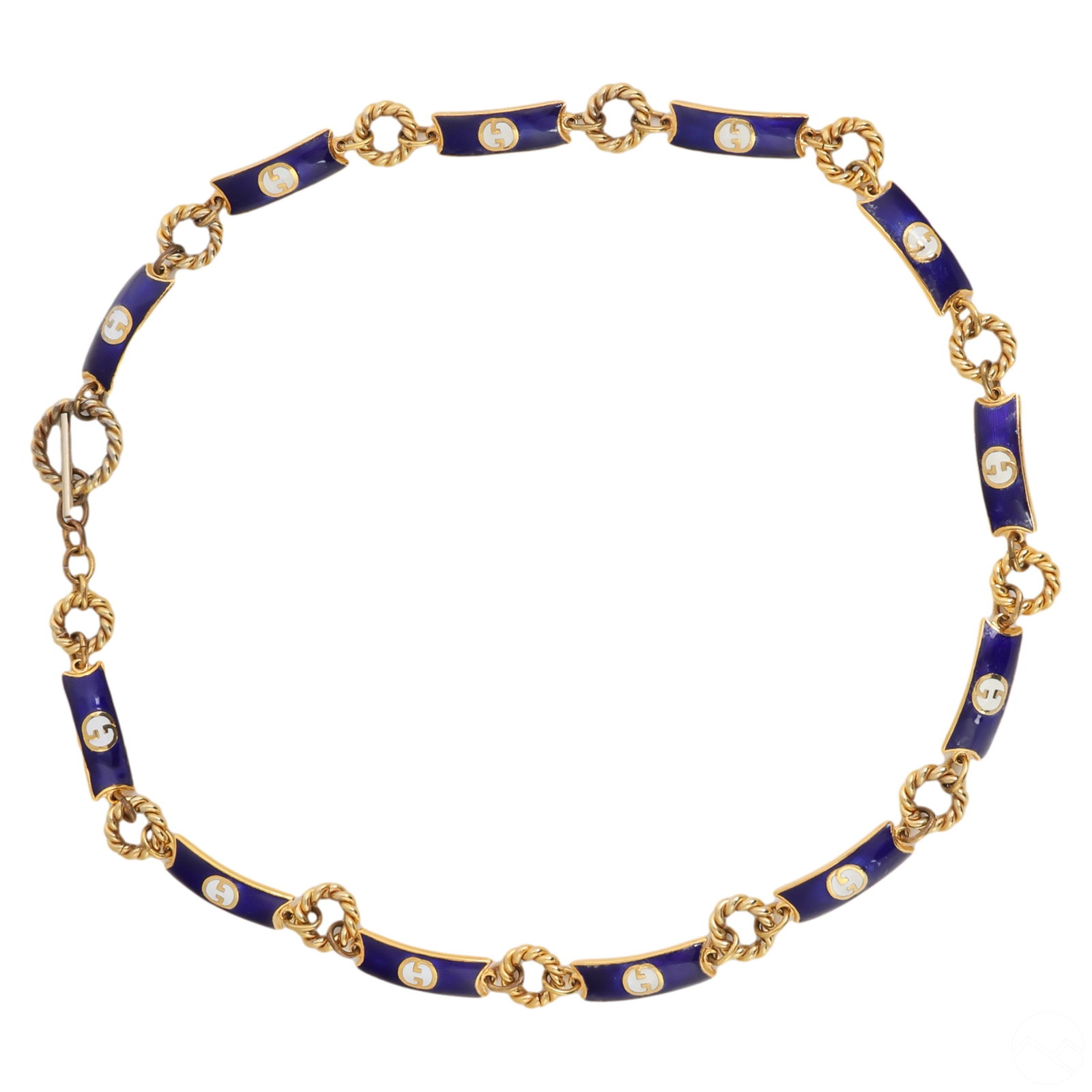 Gucci Retro Italian Enameled Logo Necklace or Belt (1 of 5)