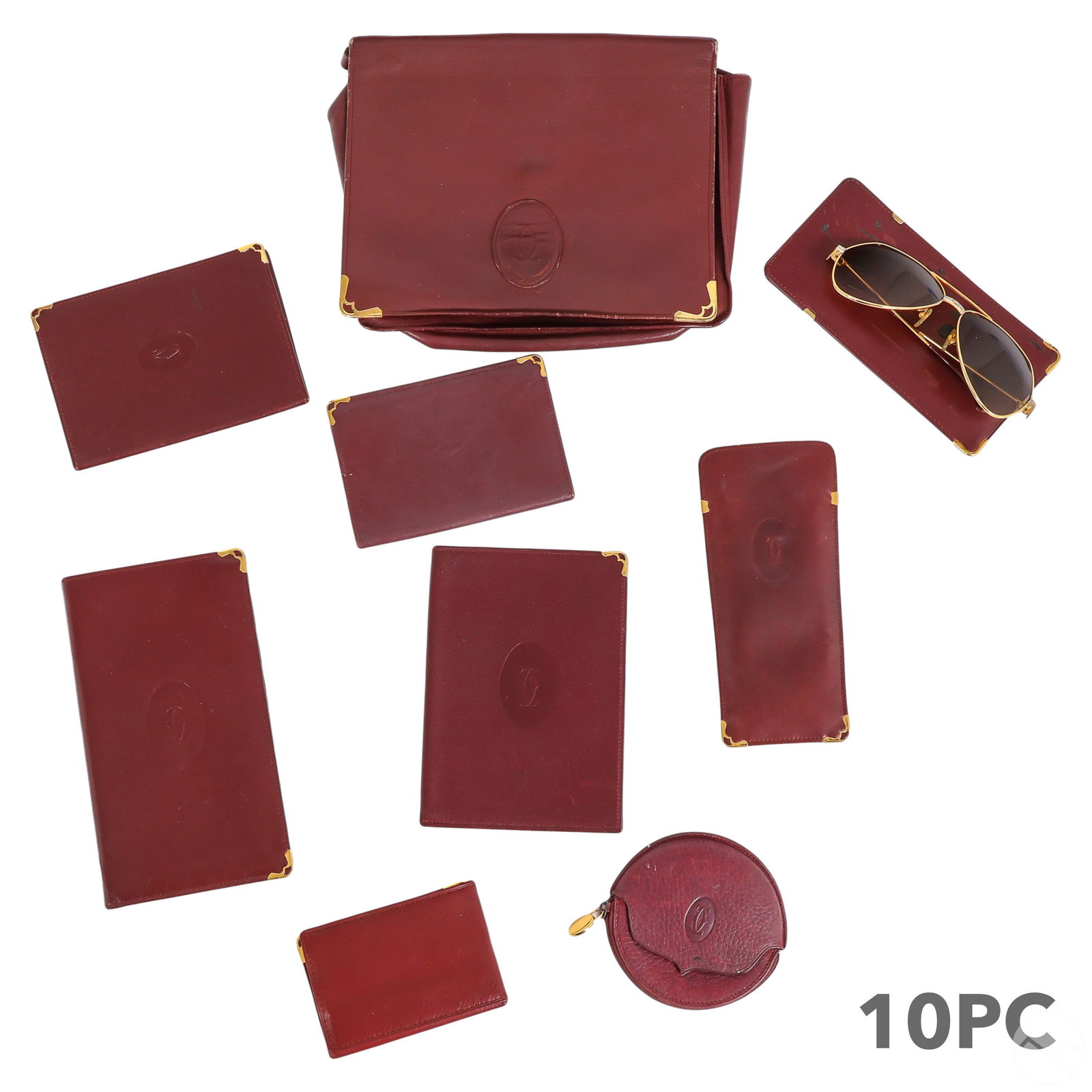 Cartier Paris Red Leather Wallets & Cases 10pc LOT (1 of 8)