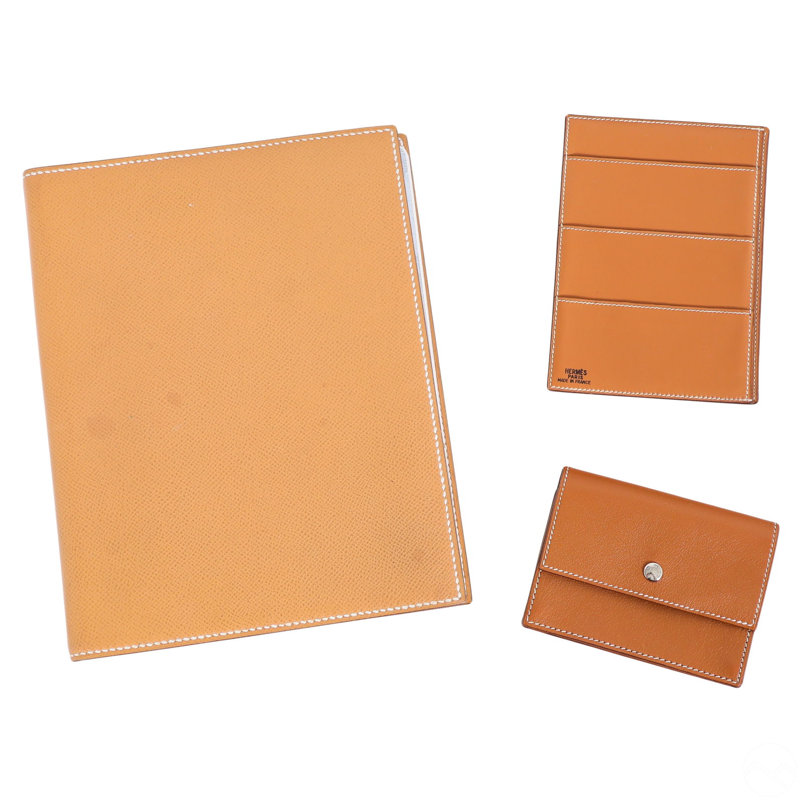 Hermes French Leather Calendar & Wallets 3pc. LOT (1 of 6)