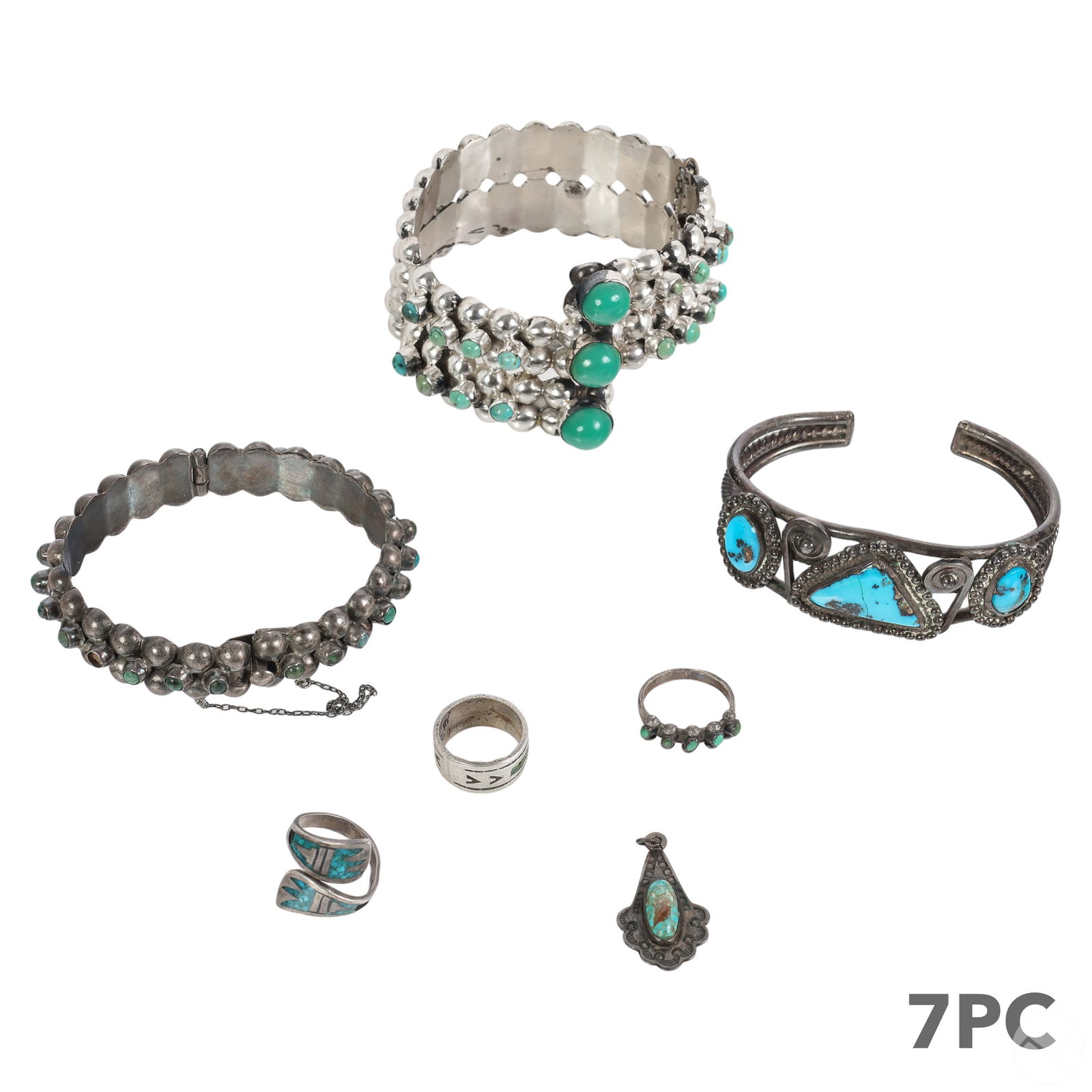 Native American and Mexican Silver Jewelry 7pc LOT (1 of 7)