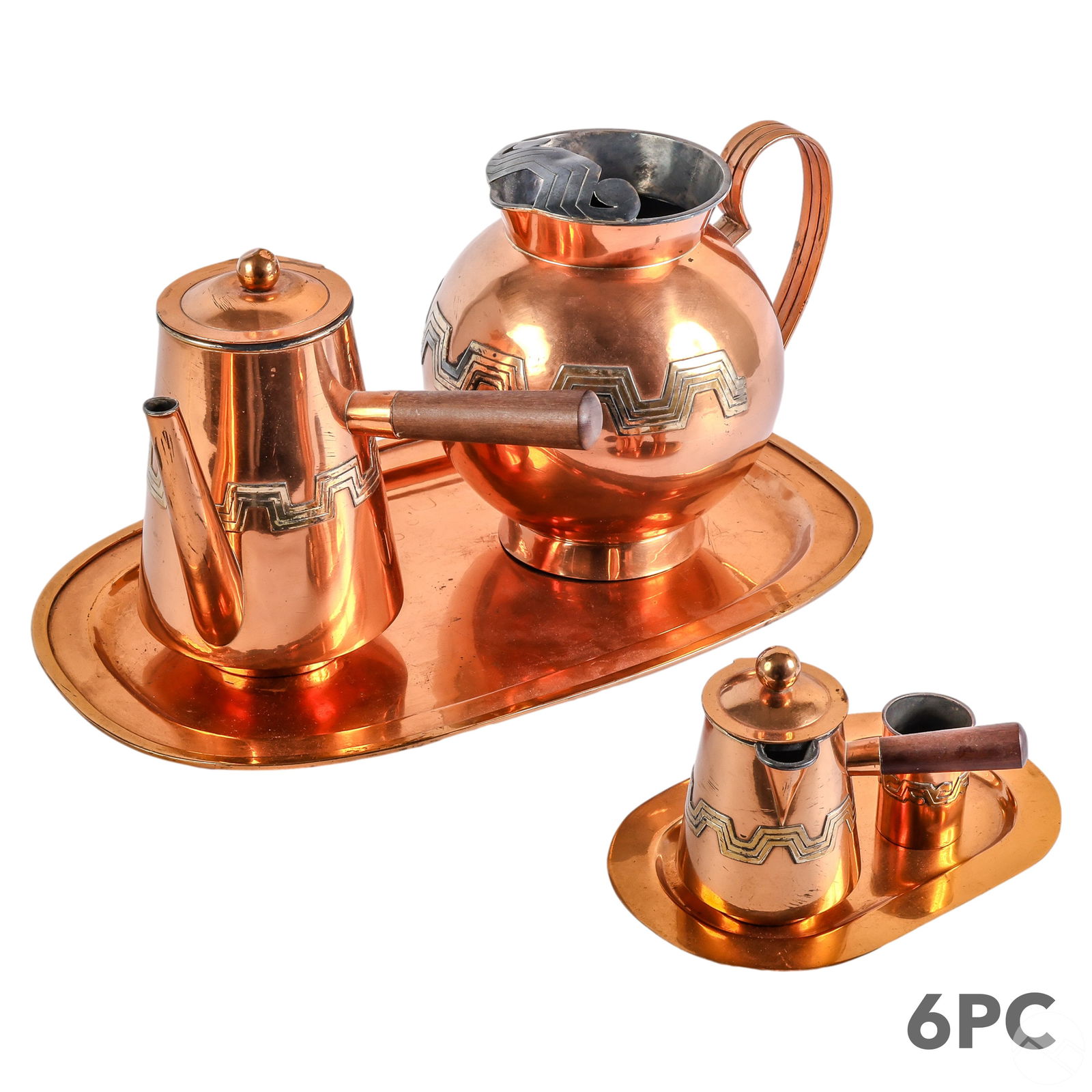 Victoria Taxco Mexican Copper Table Service 6p SET (1 of 11)