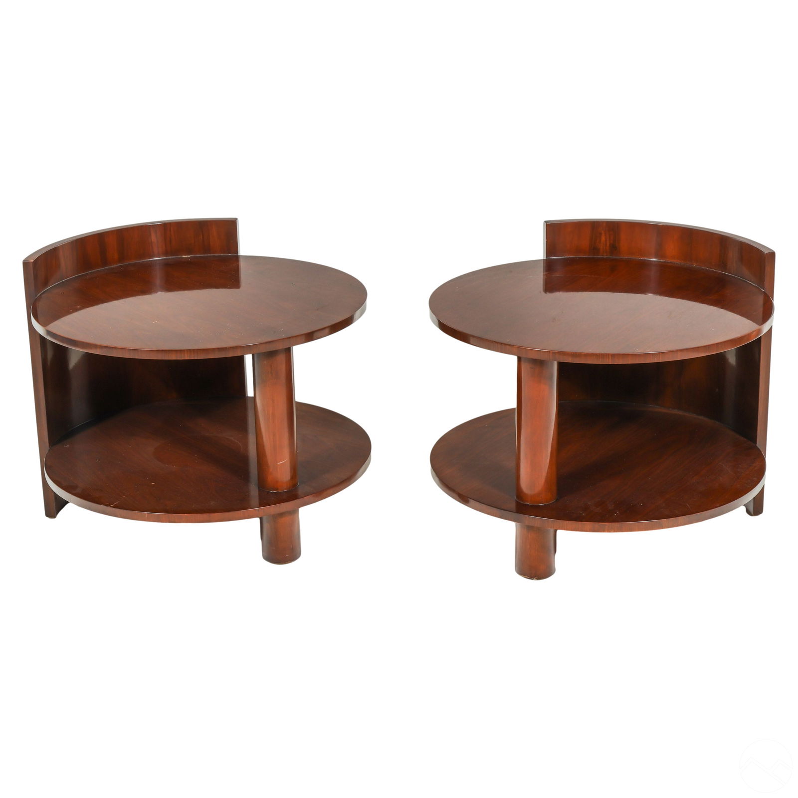 Ralph Lauren Designer Pair of Drum Side End Tables (1 of 7)