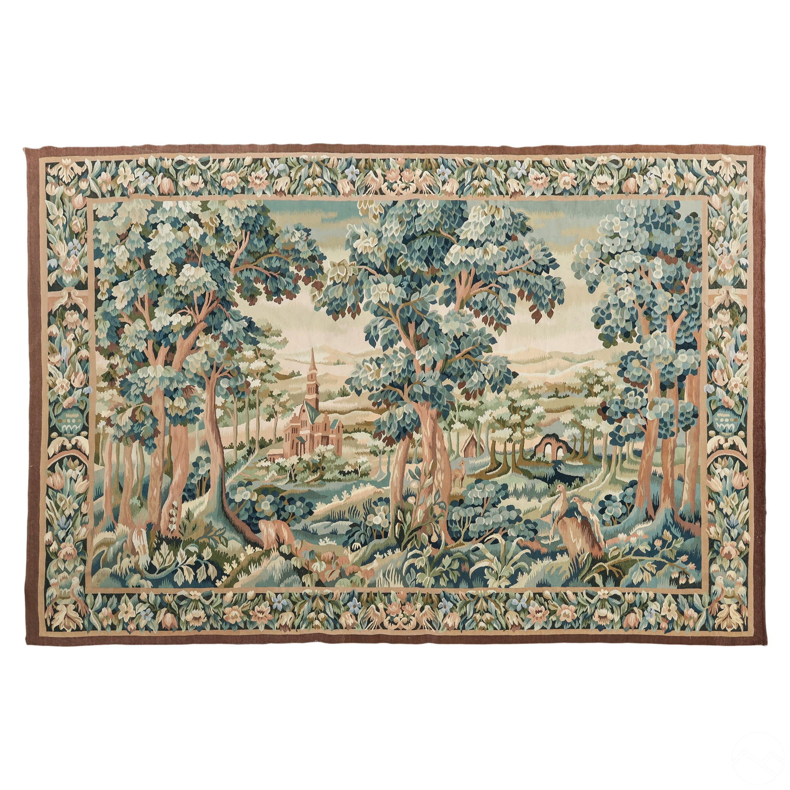French Antique Flemish Style Landscape Tapestry (1 of 8)