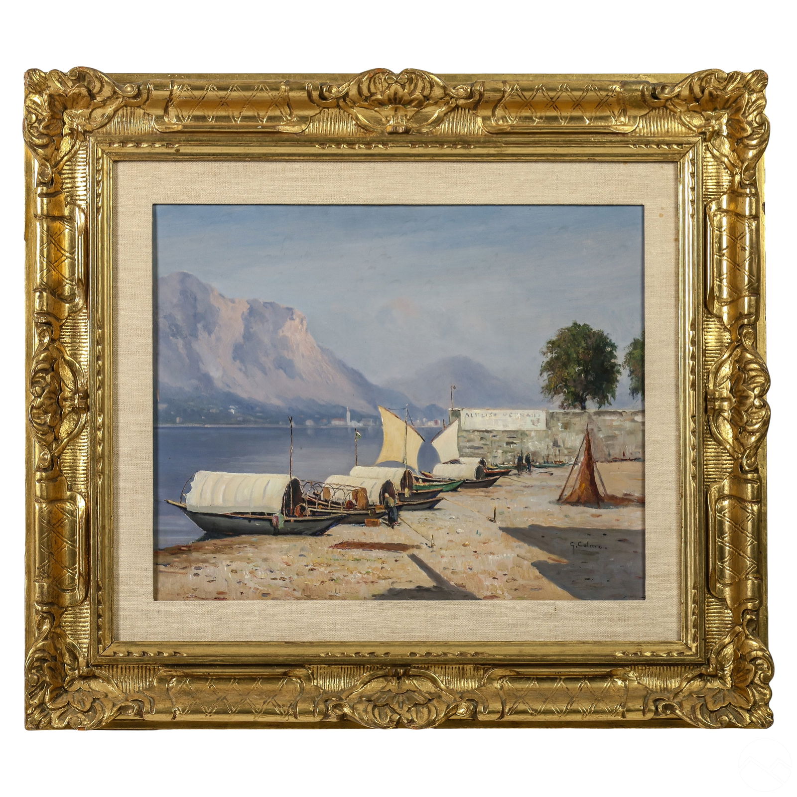 Giovanni Colmo 1867-1947 Fishing Boat Oil Painting (1 of 5)