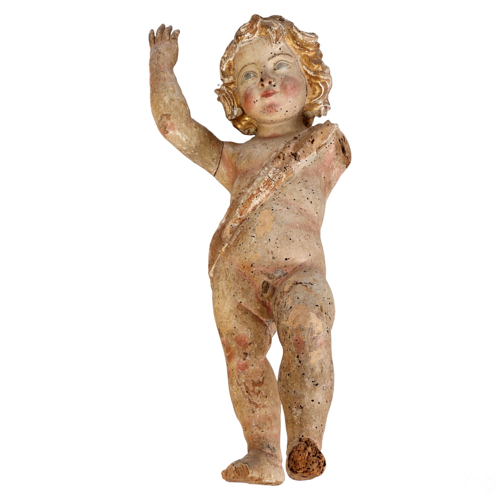 Antique Baby Jesus Santos Carved Wood Sculpture (1 of 8)