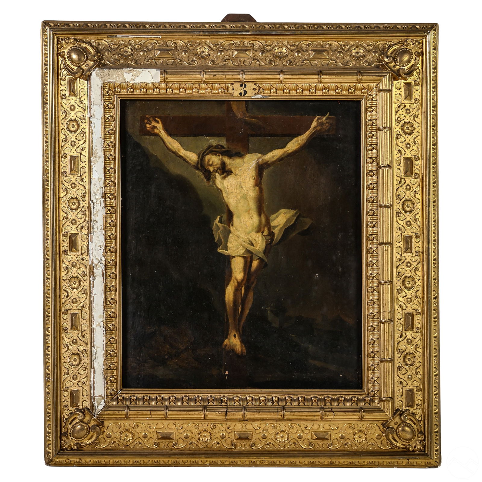 Old Master Crucifixion Painting with Sotheby's Tag (1 of 7)