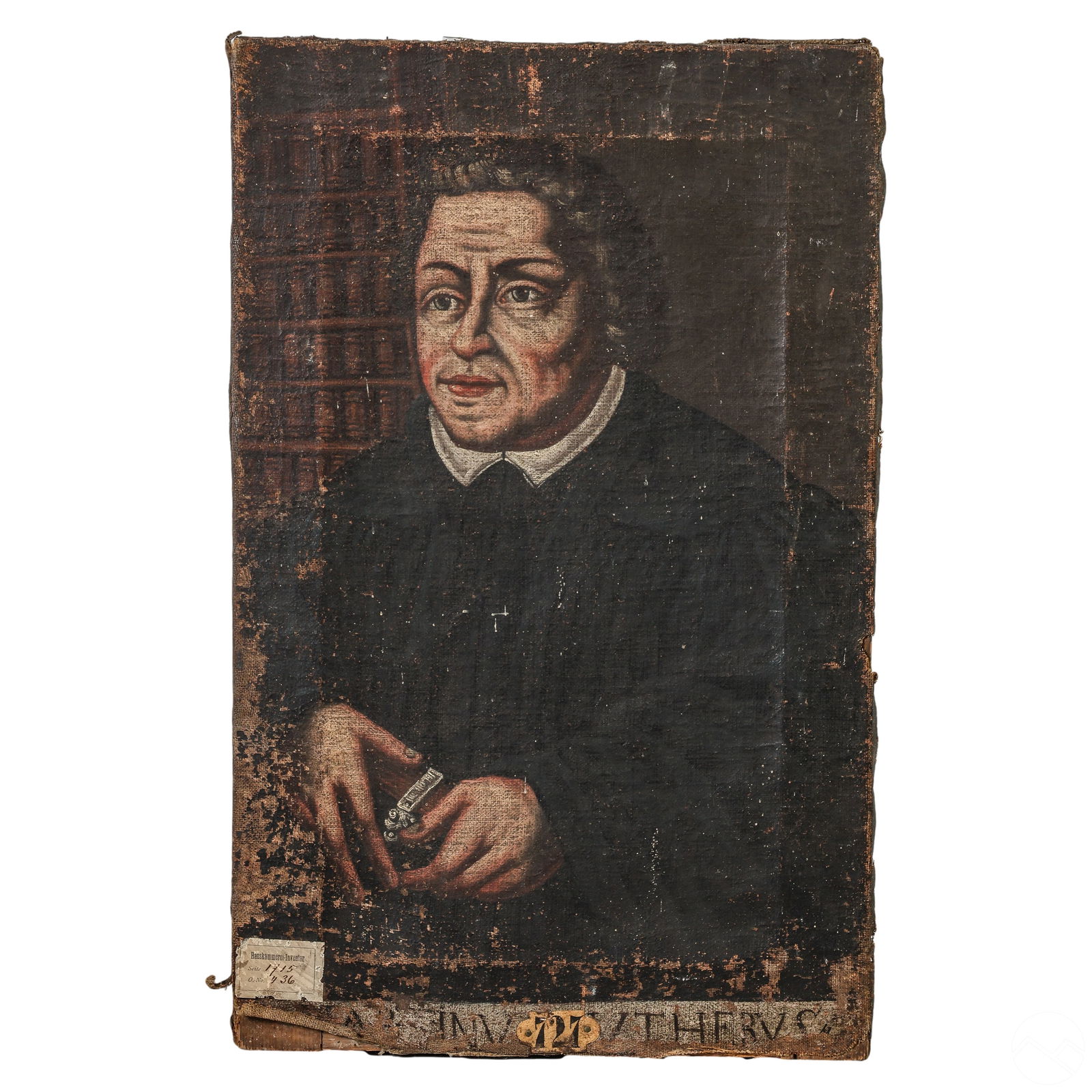 Antique Martin Luther Oil Painting w Sotheby's Tag (1 of 7)