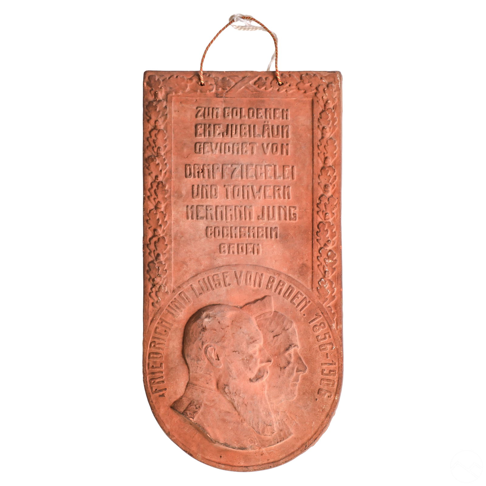 German Jubilee Terracotta Plaque w/ Sotheby's Tag (1 of 8)