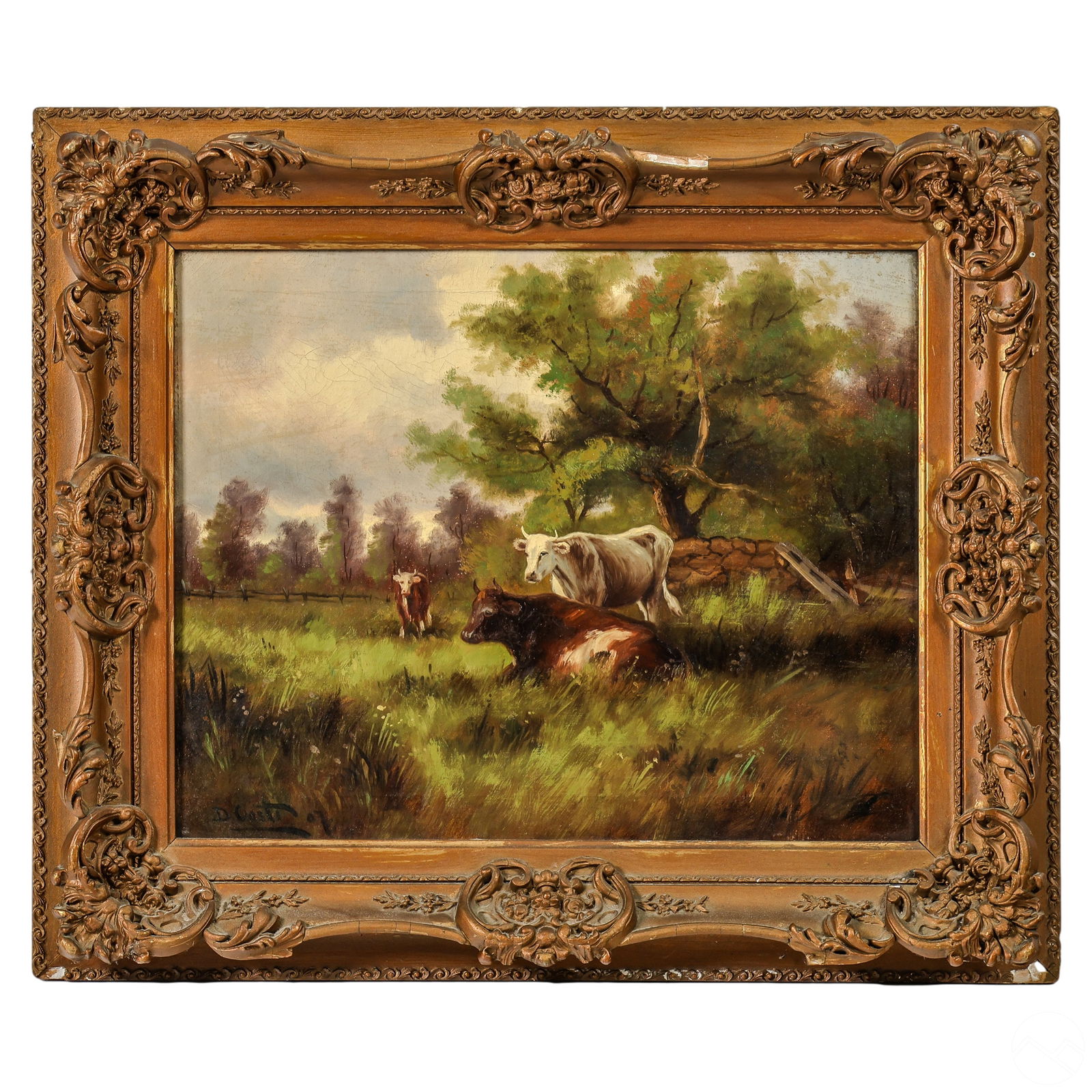 D. Casti 20C. Antique Pastoral Landscape Painting (1 of 7)