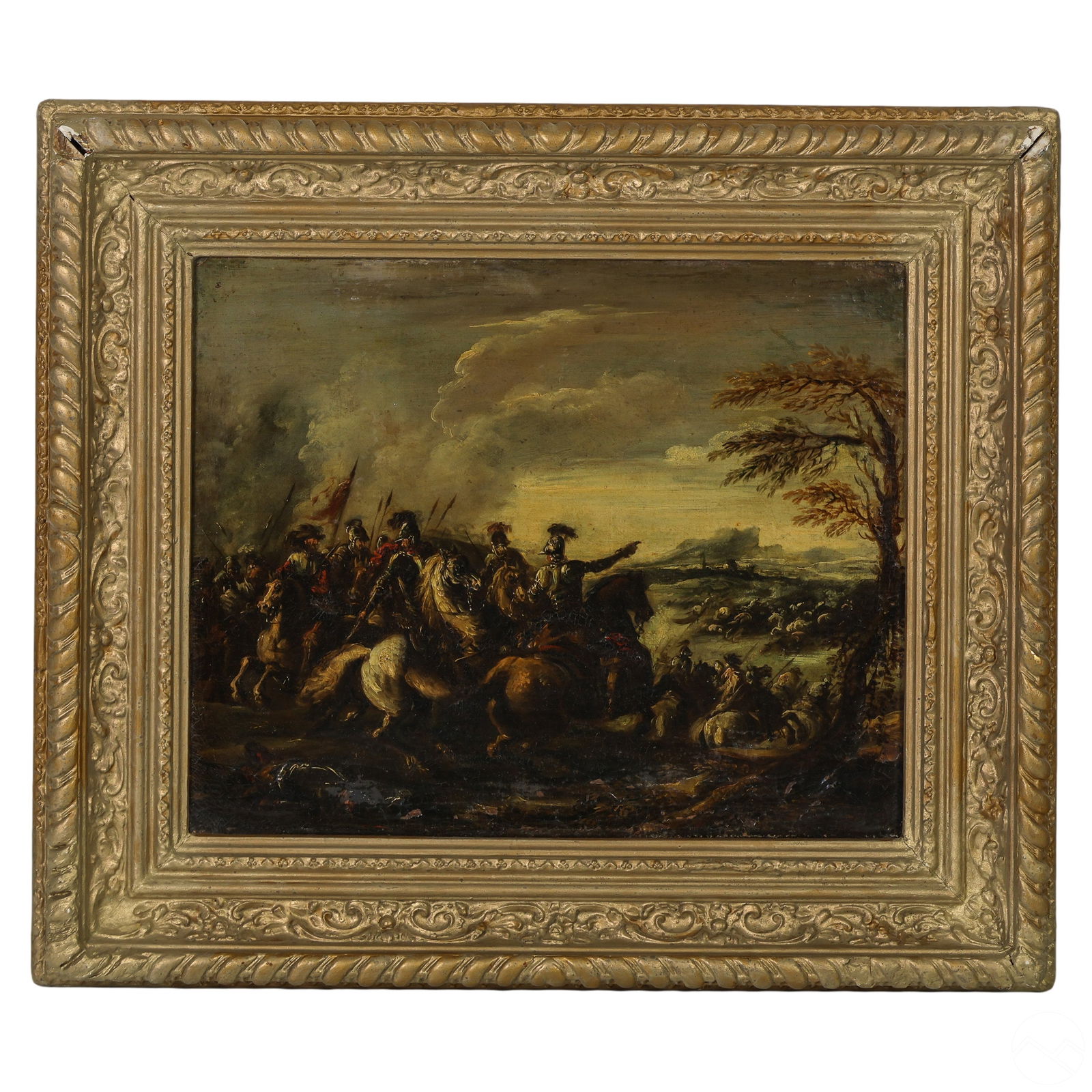 Antique Old Master Style Battle Scene Oil Painting (1 of 6)