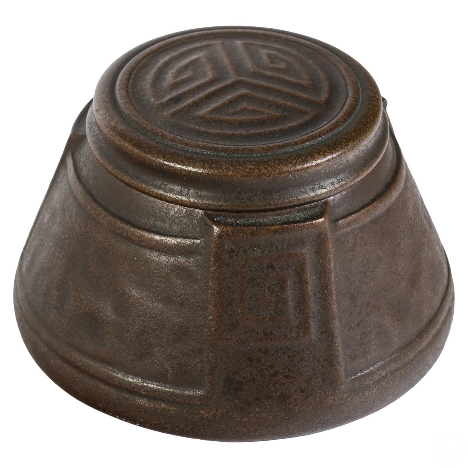 Tiffany Studios New York Bronze Greek Key Inkwell (1 of 7)