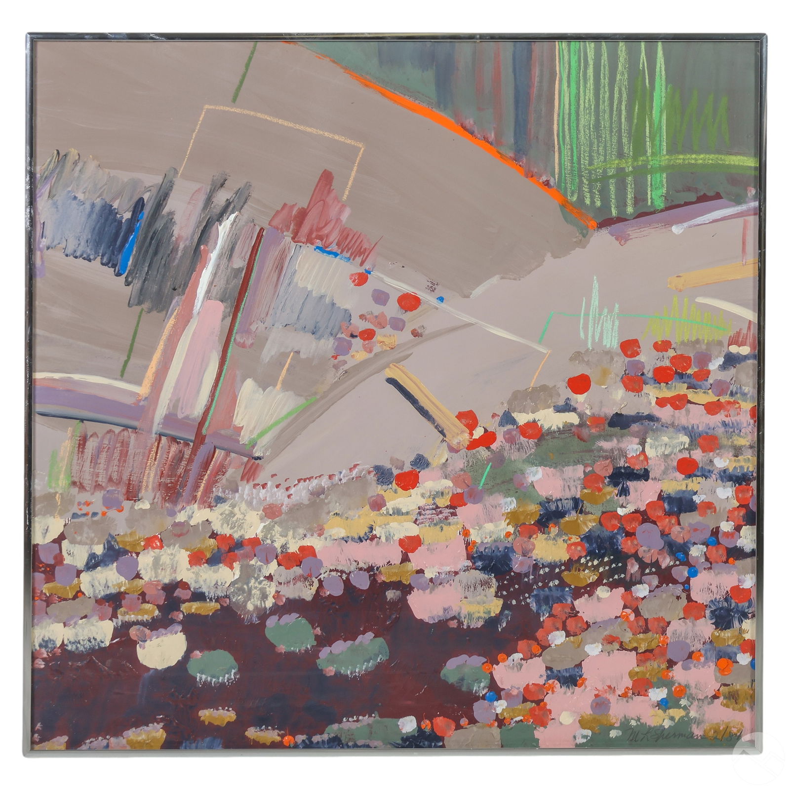 M.L Sherman 20C Modern Colored Abstract Painting (1 of 5)