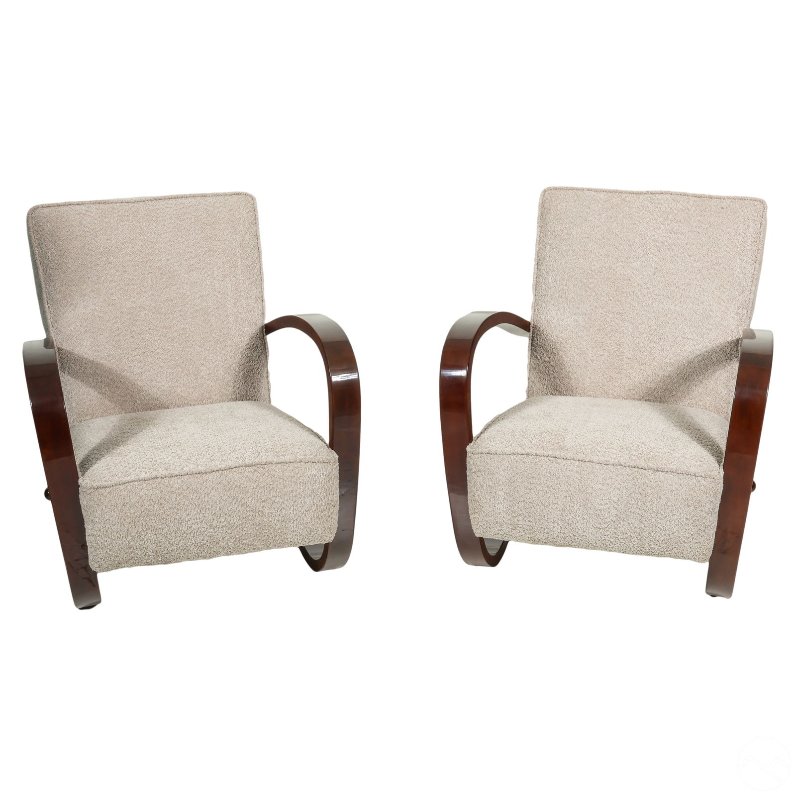 Deco Pair of Jindrich Halabala Style Lounge Chairs (1 of 5)