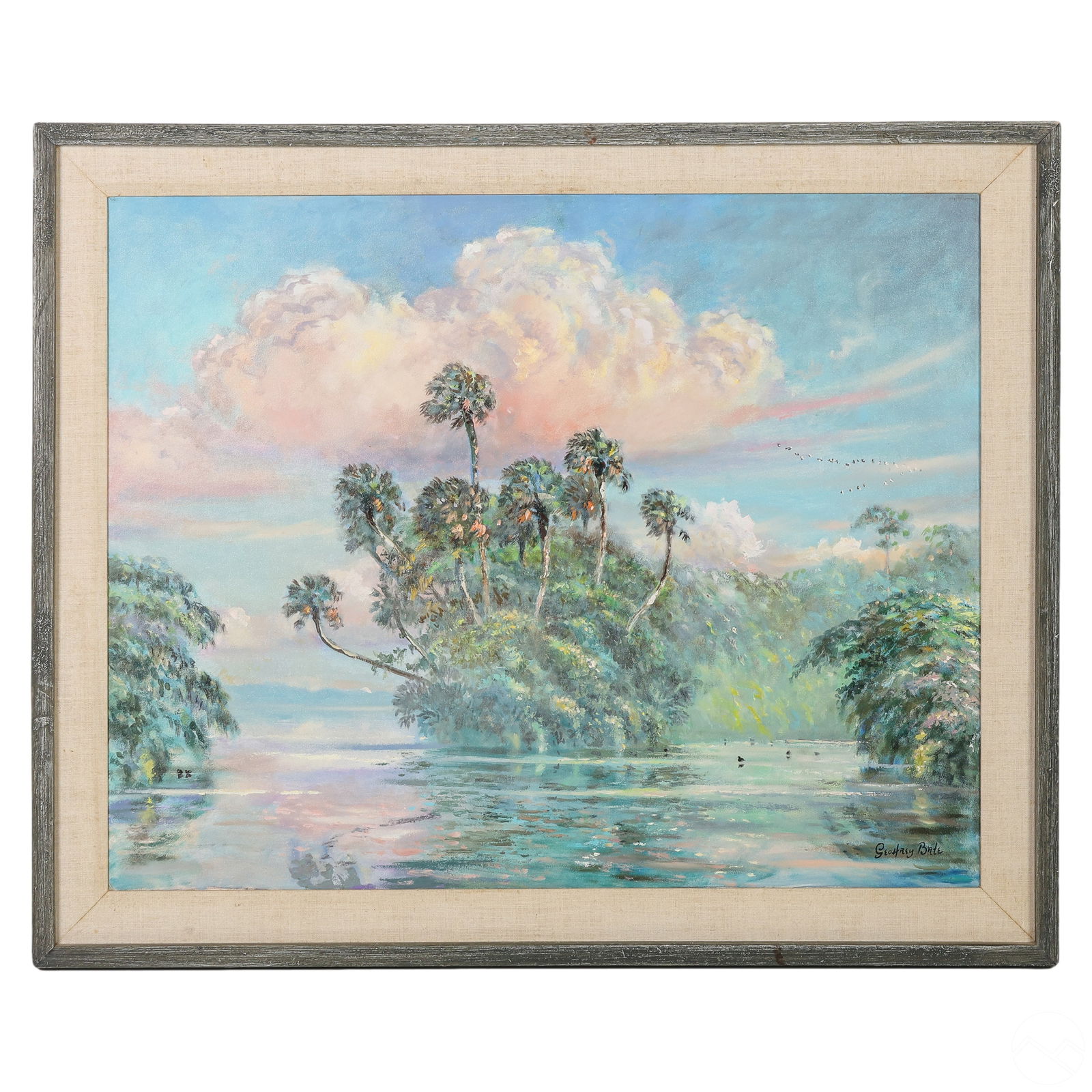 Geoffrey Bate 20C. Wetlands Landscape Oil Painting (1 of 6)