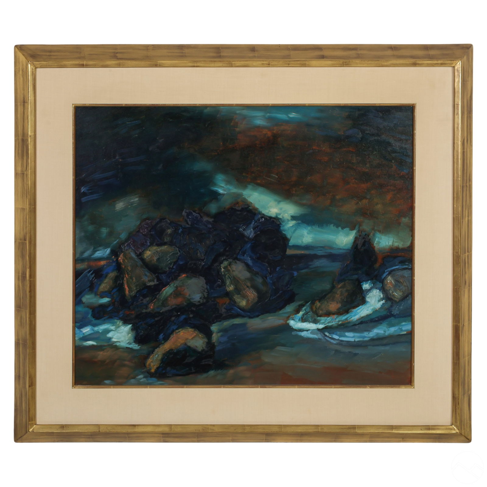 Abstract Expressionist Beach Seascape Oil Painting (1 of 7)