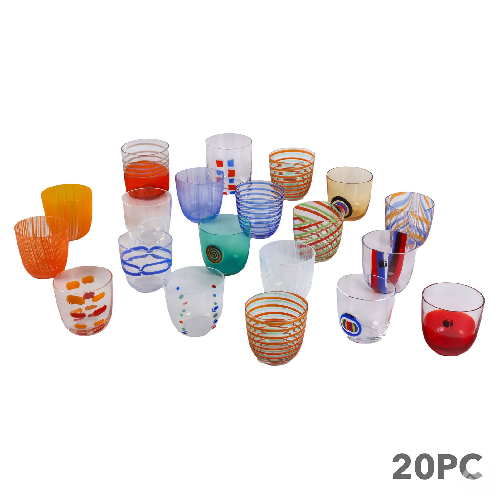 Carlo Moretti Italian Murano Art Glass Glasses LOT (1 of 6)