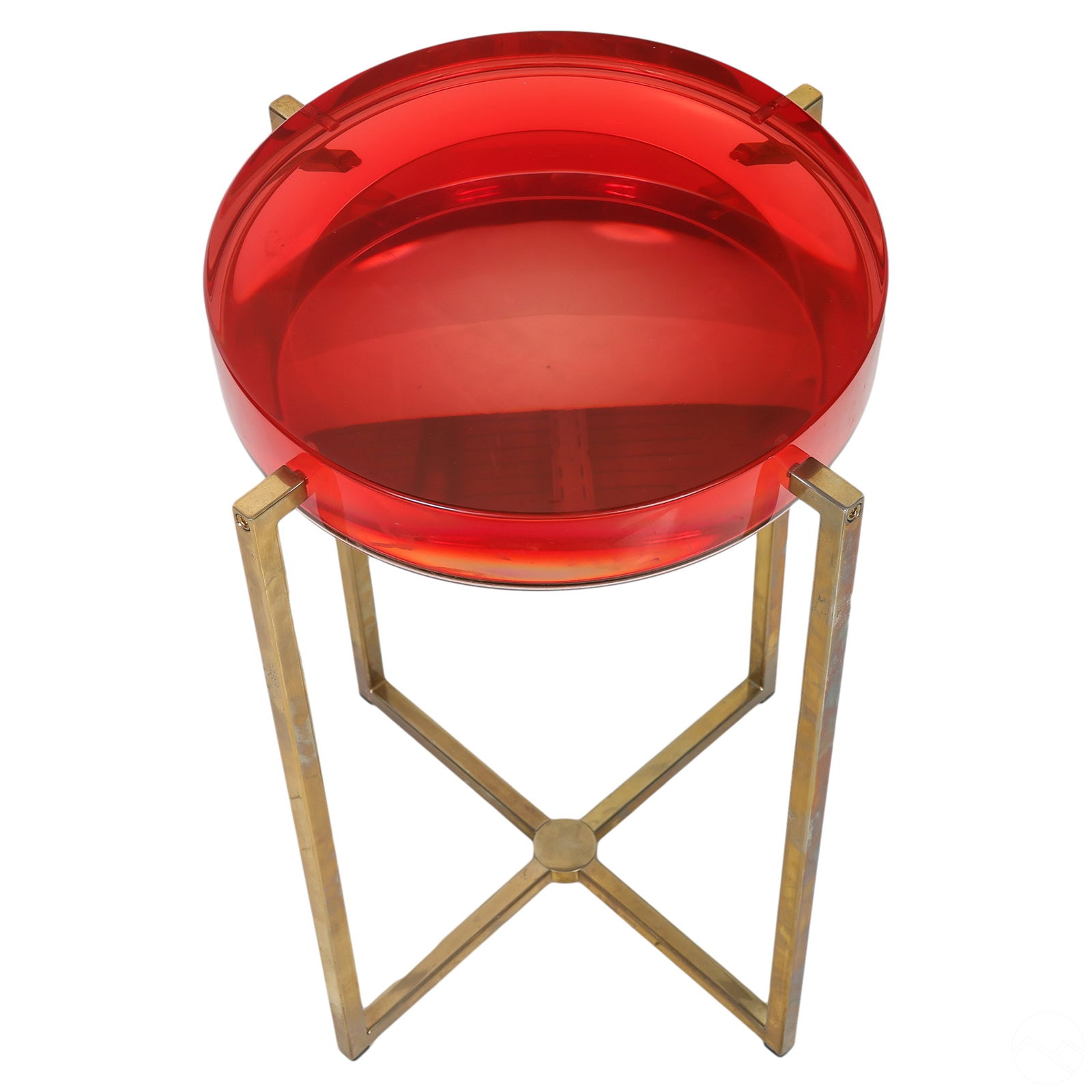 McCollin Bryan Blush Red Lens Modern Side Table (1 of 6)