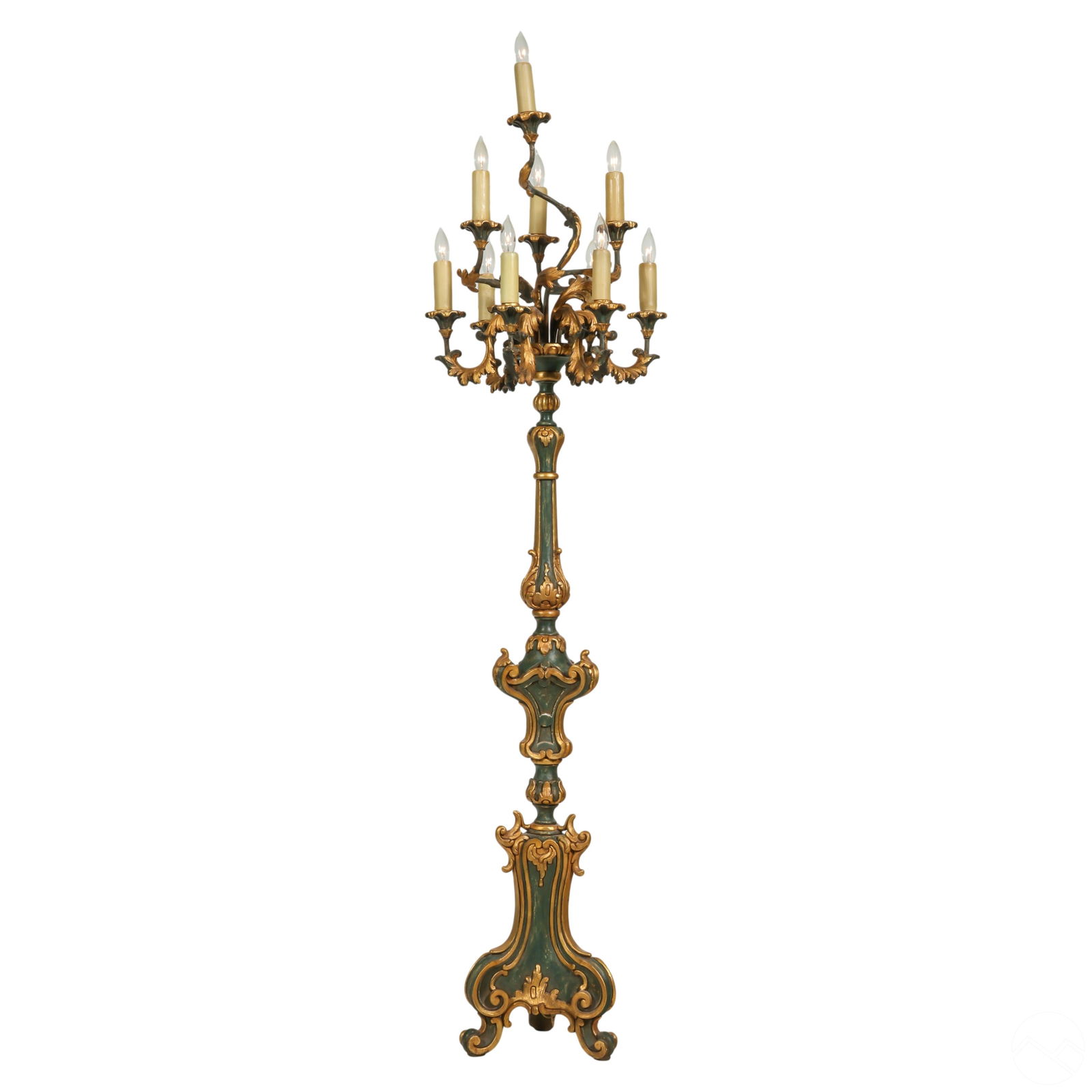 Antique Giltwood Torchiere Candelabra Floor Lamp (1 of 8)