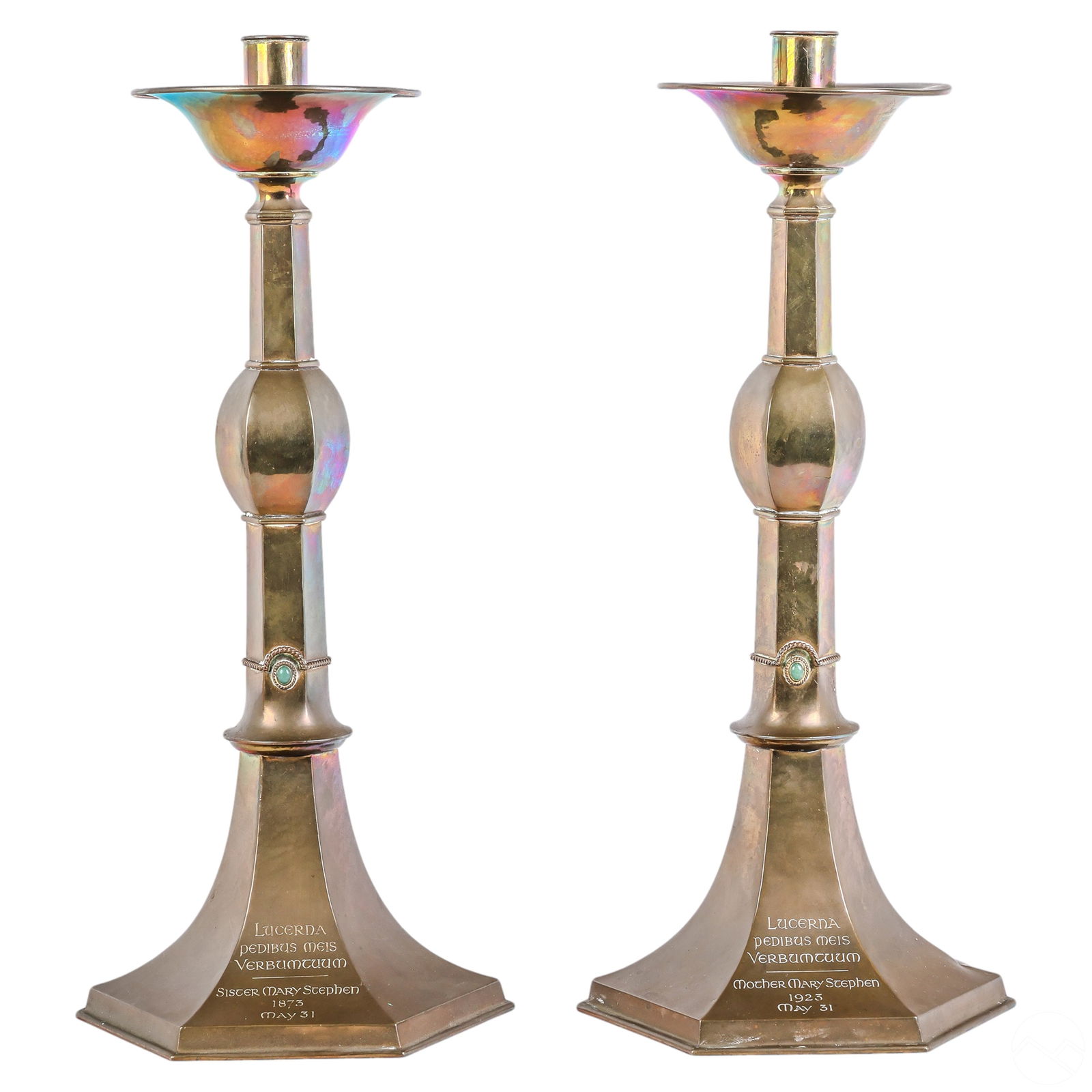 Antique Pair of English Brass Altar Candlesticks (1 of 7)