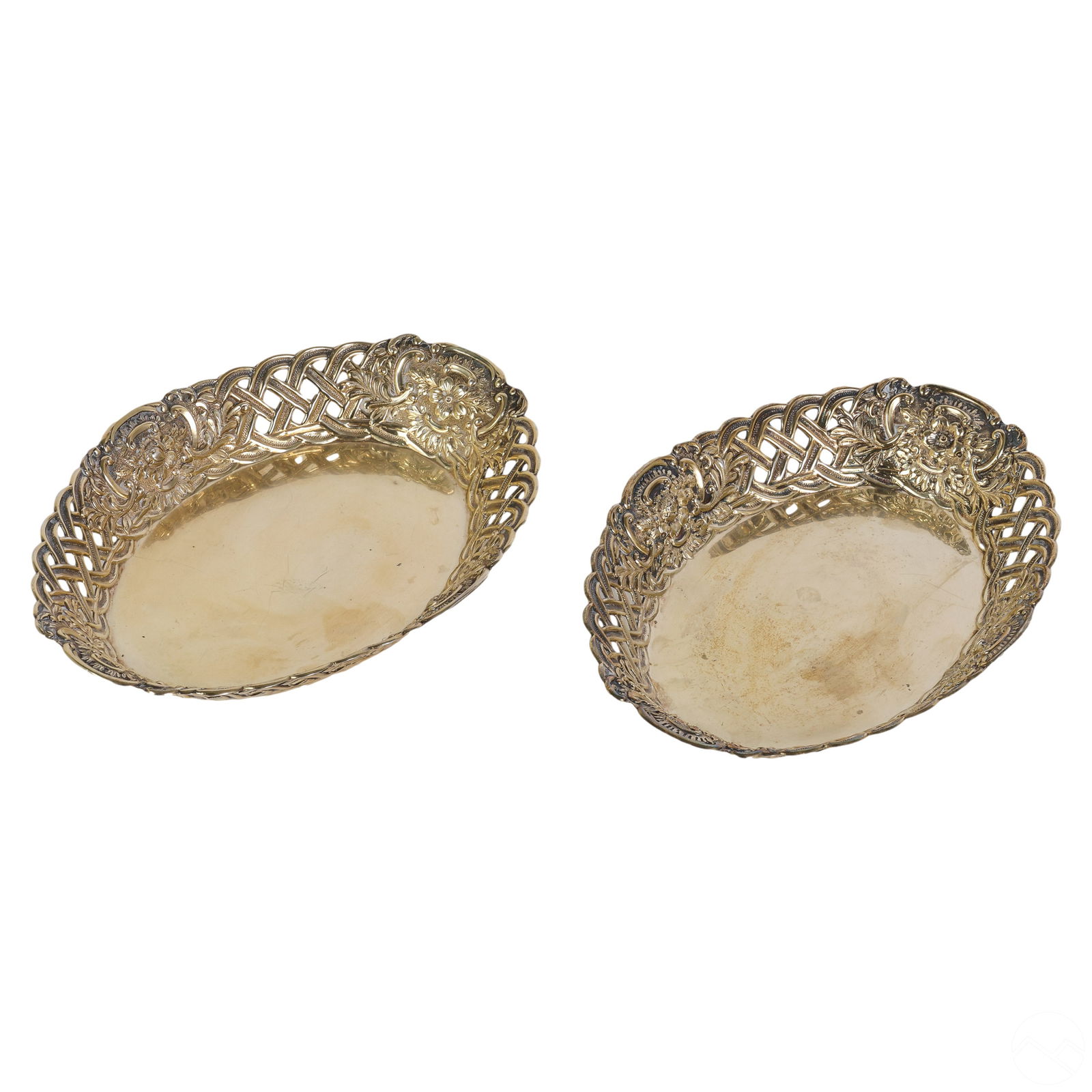 Gorham Pair of Gilt Sterling Silver Baskets 150g. (1 of 6)