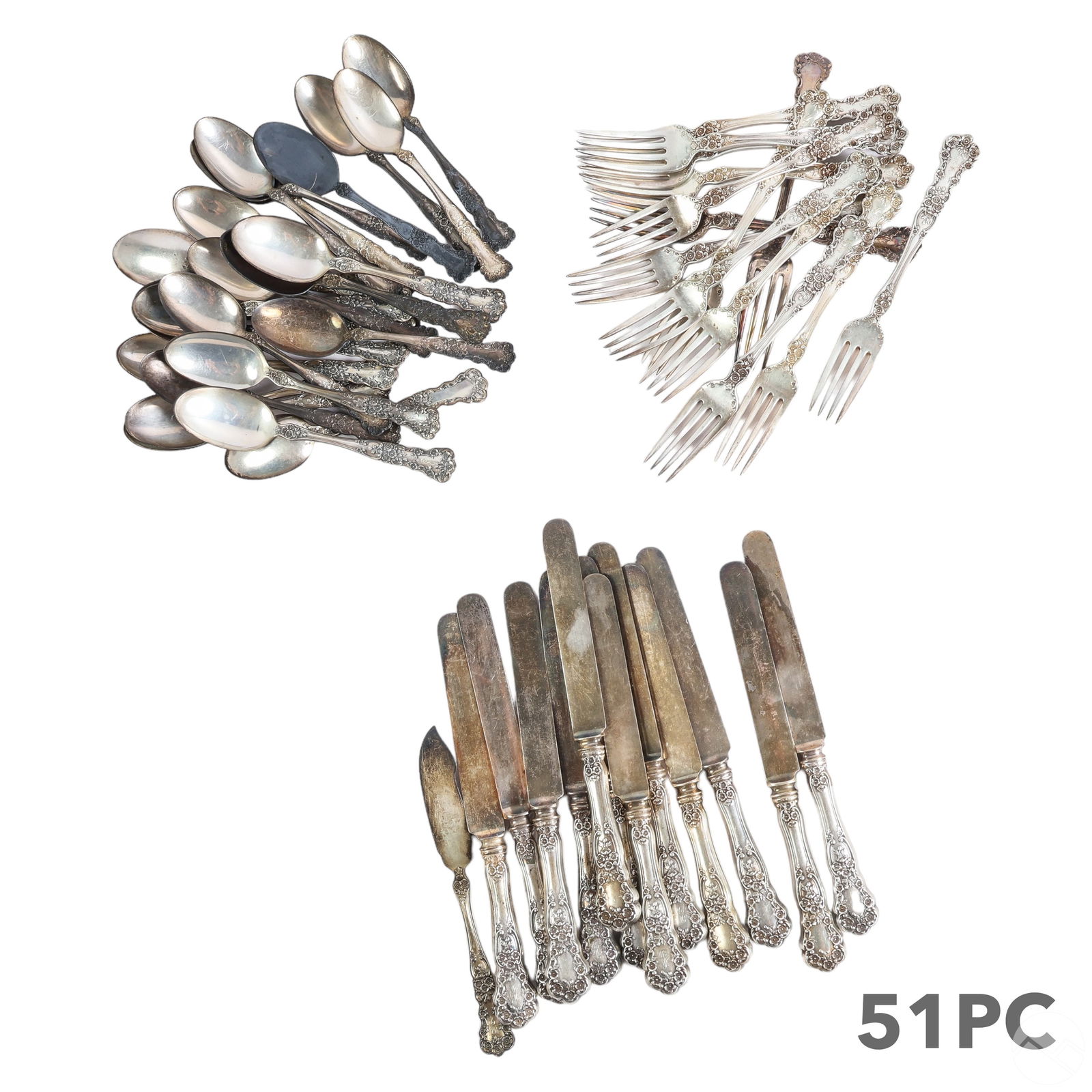 Gorham Buttercup Silver 51pc Flatware Set 1,200gr (1 of 3)